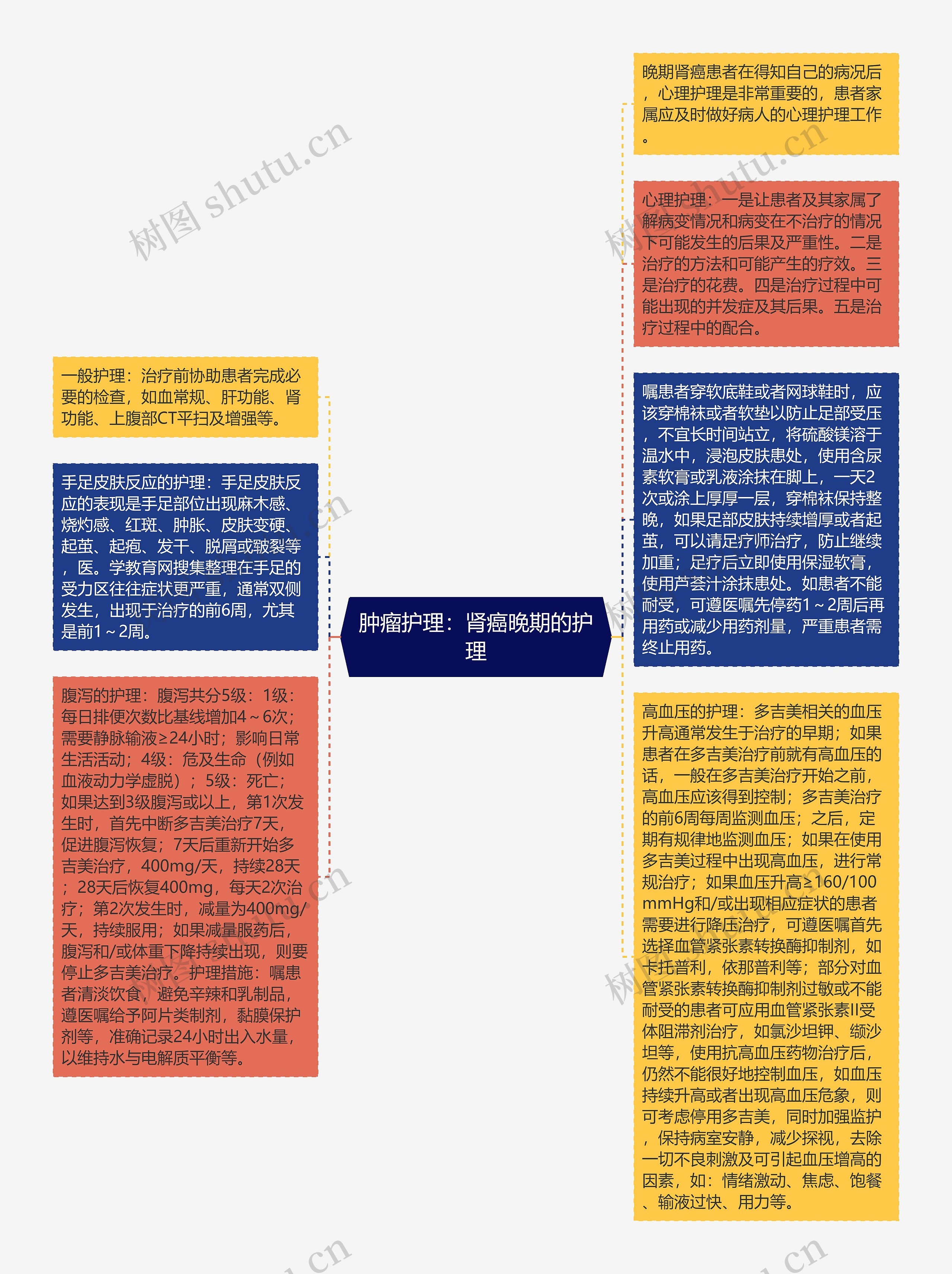 肿瘤护理：肾癌晚期的护理思维导图