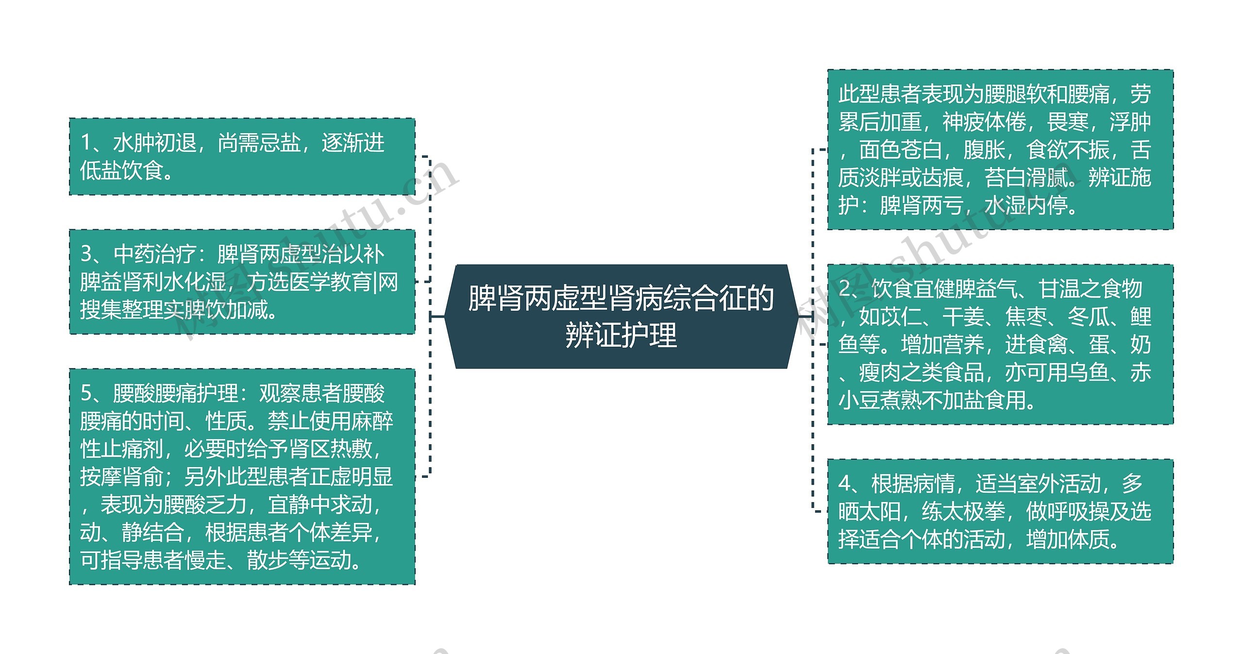 脾肾两虚型肾病综合征的辨证护理思维导图