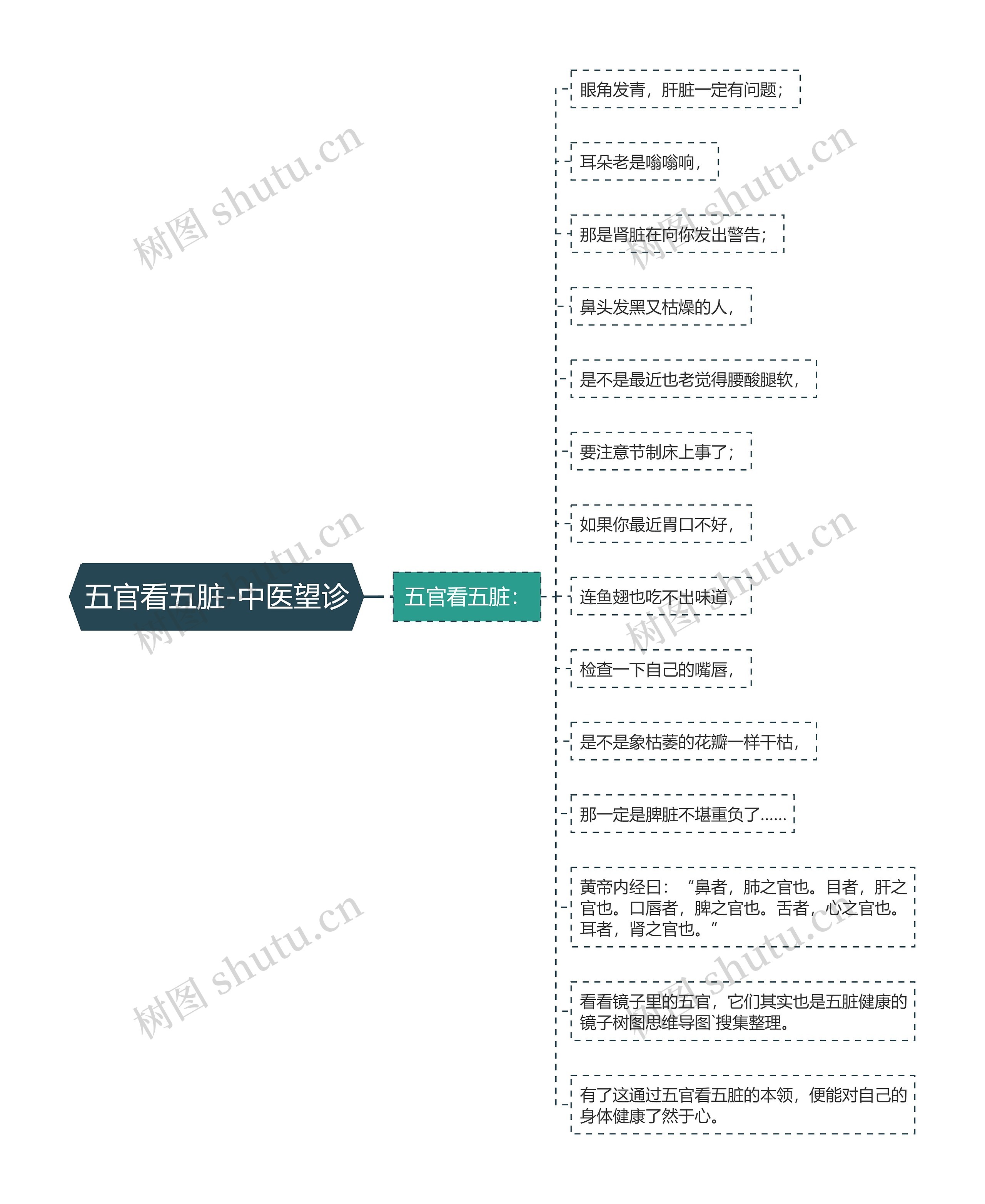 五官看五脏-中医望诊思维导图