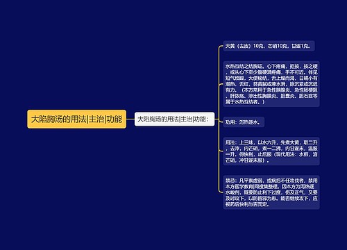 大陷胸汤的用法|主治|功能