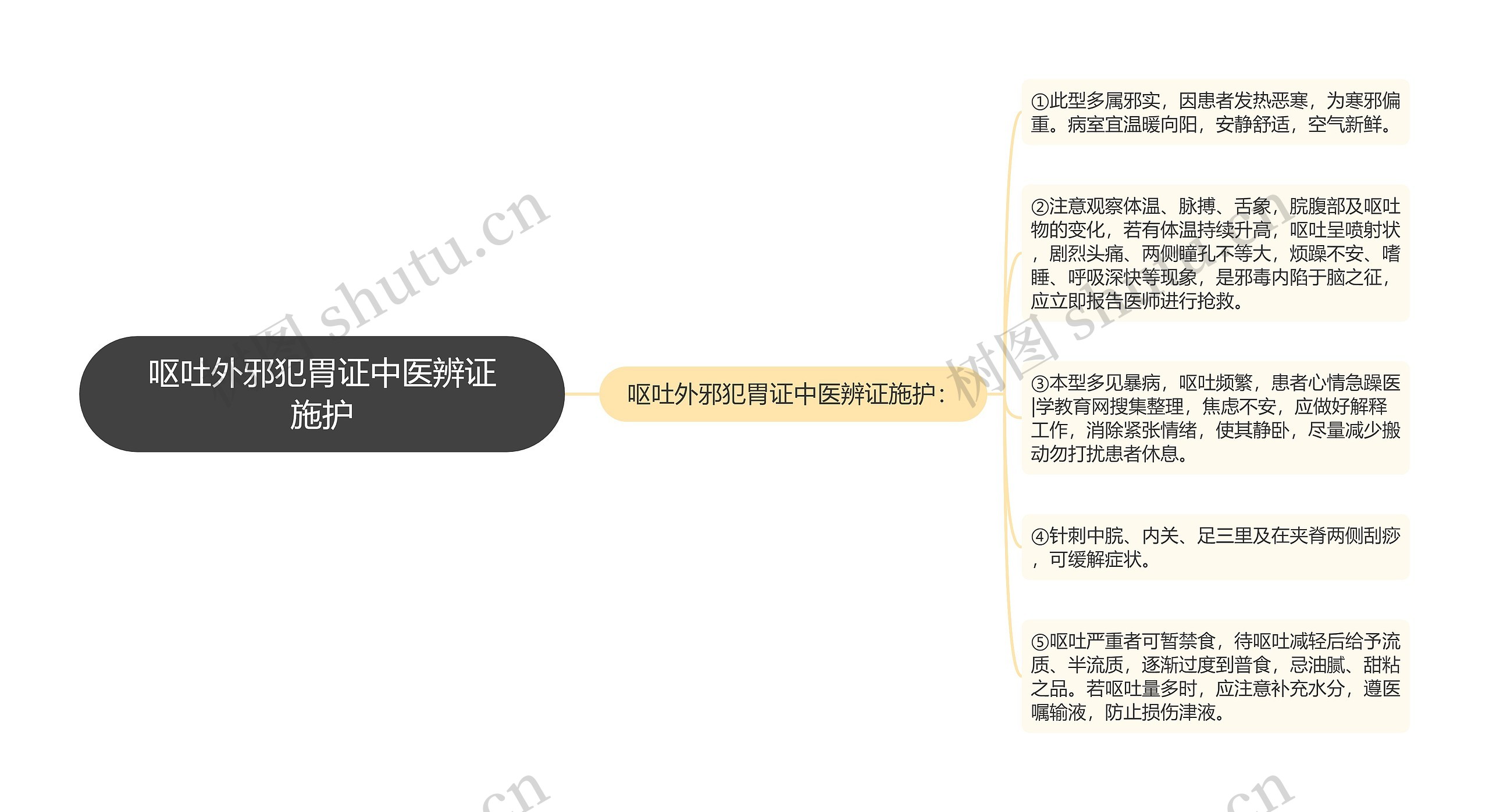 呕吐外邪犯胃证中医辨证施护思维导图