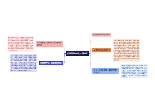 基层医院护理管理缺陷