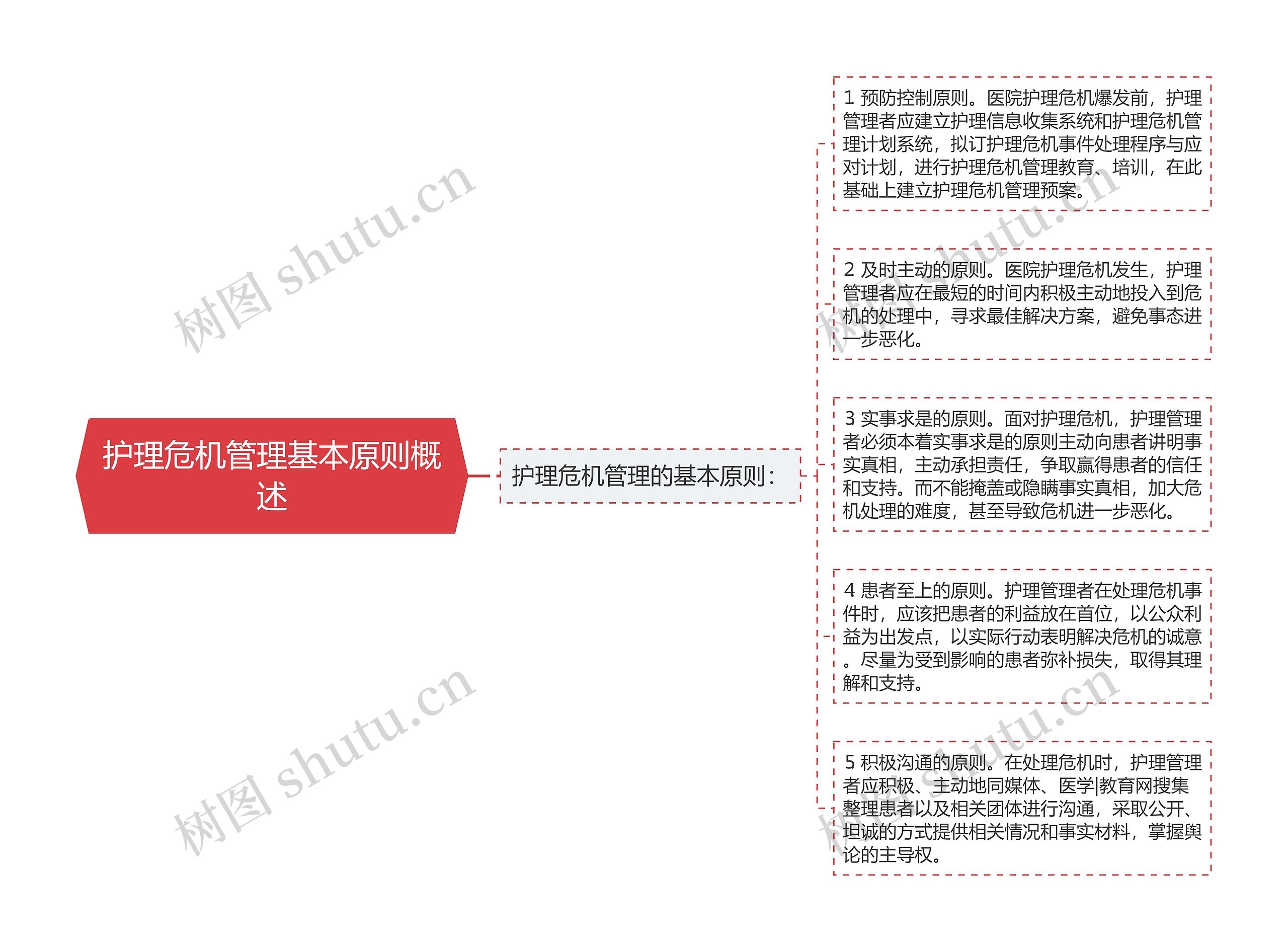 护理危机管理基本原则概述思维导图