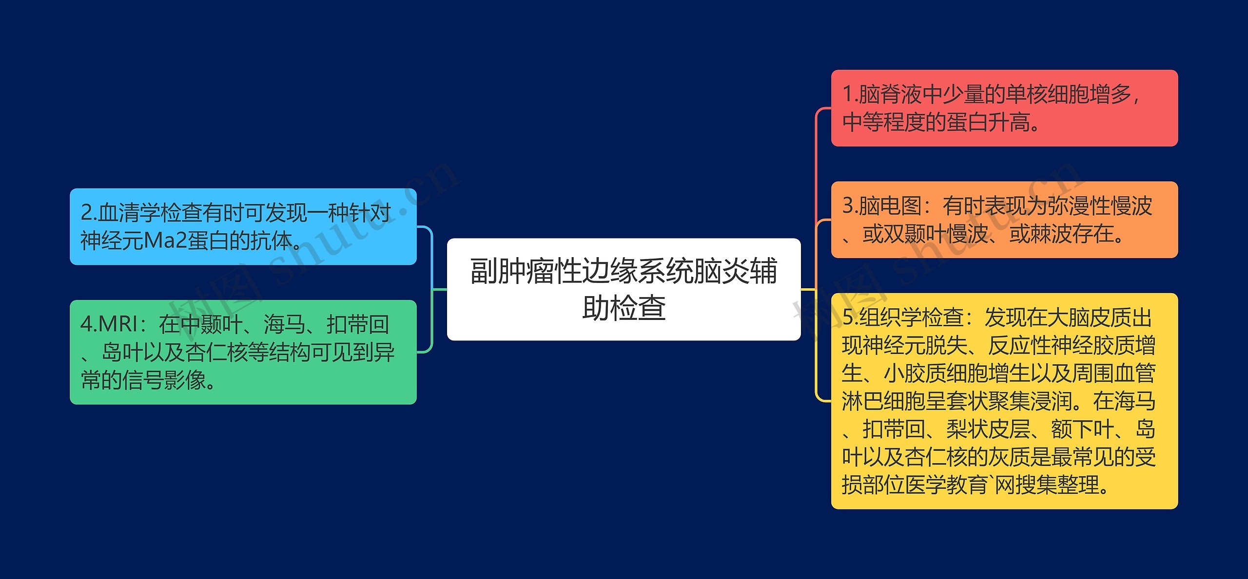 副肿瘤性边缘系统脑炎辅助检查思维导图