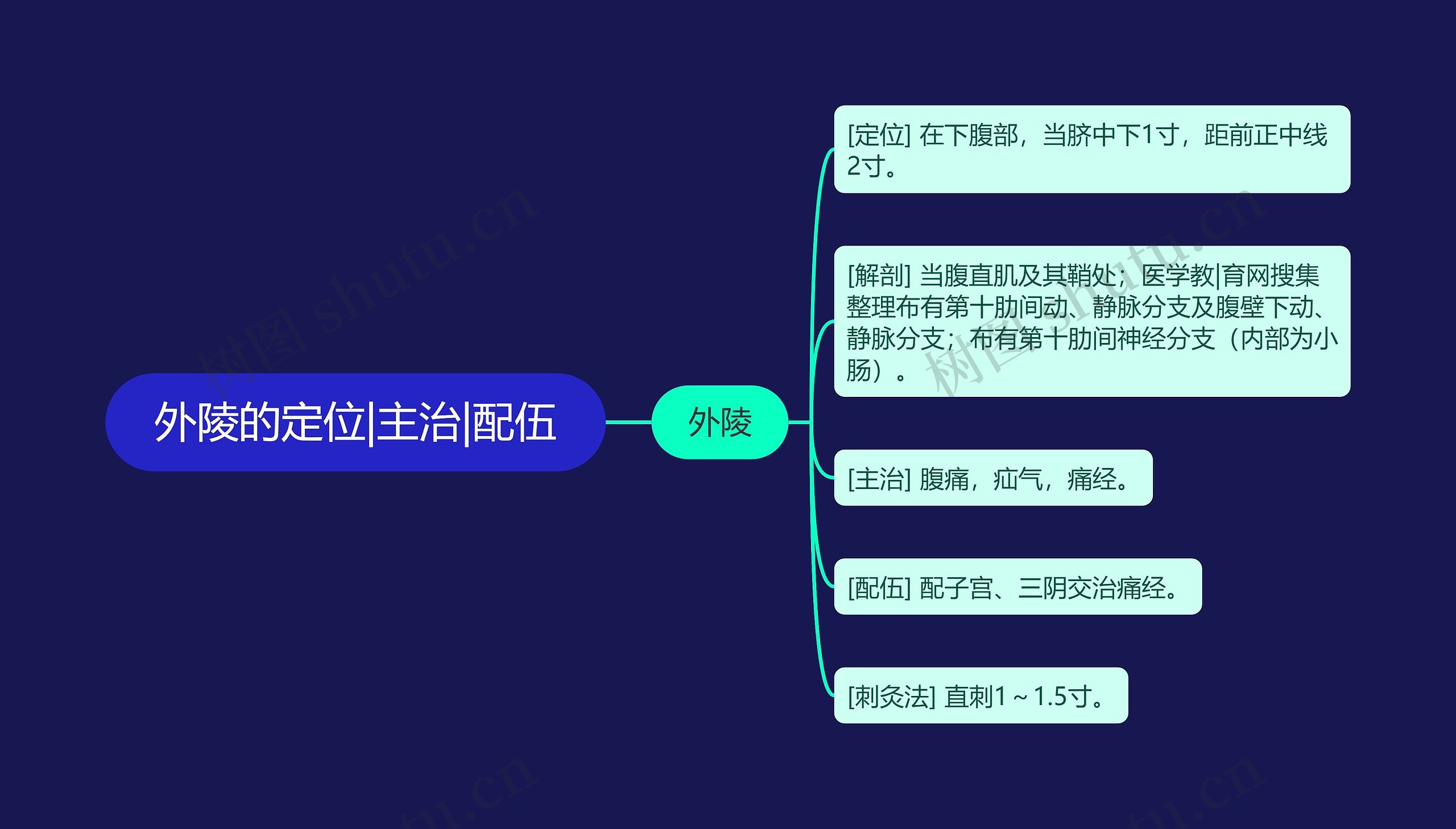 外陵的定位|主治|配伍思维导图
