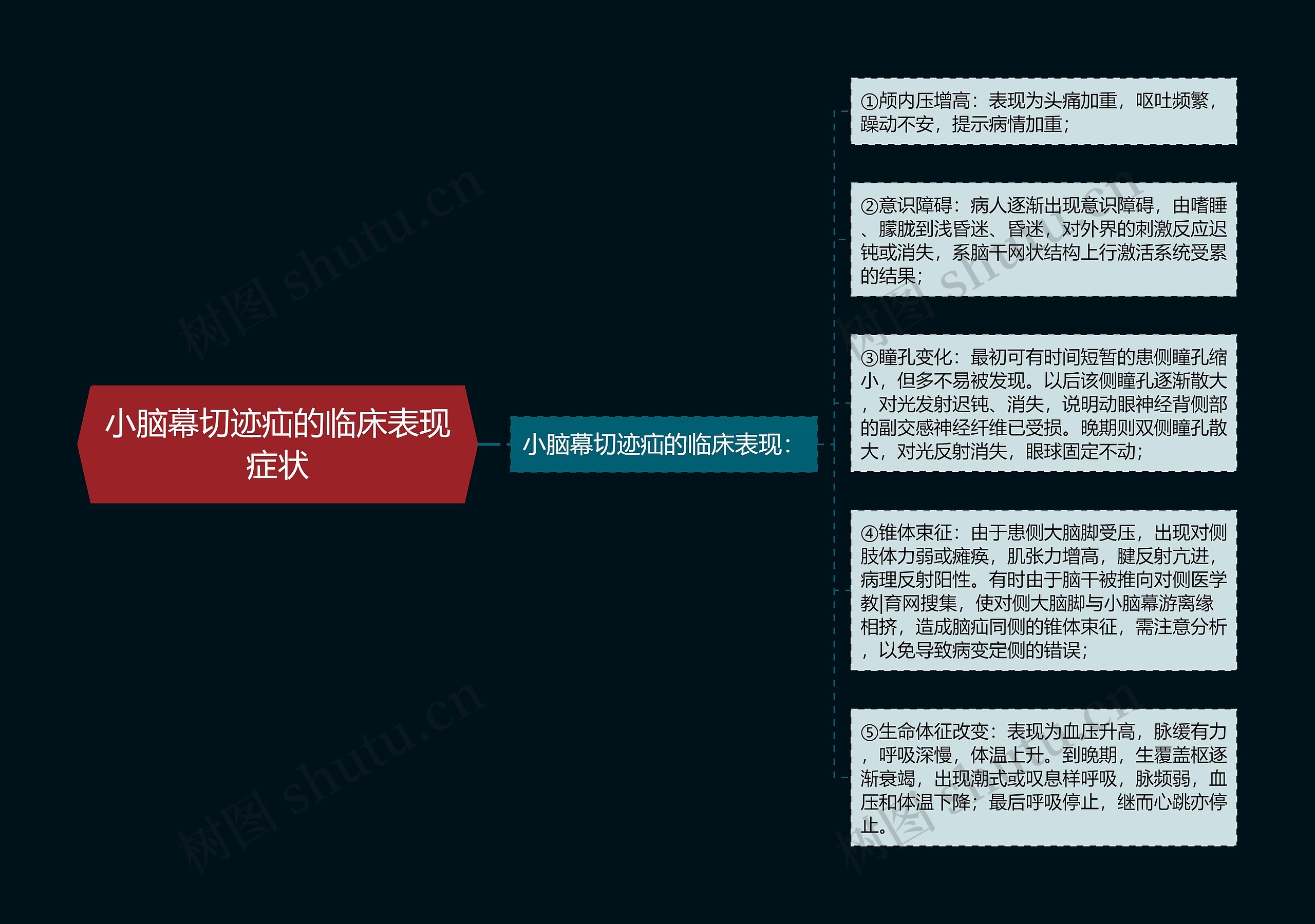 小脑幕切迹疝的临床表现症状思维导图