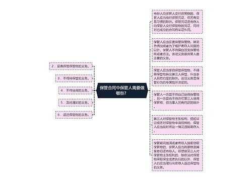 保管合同中保管人需要做哪些？