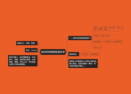 如何写特别授权委托书