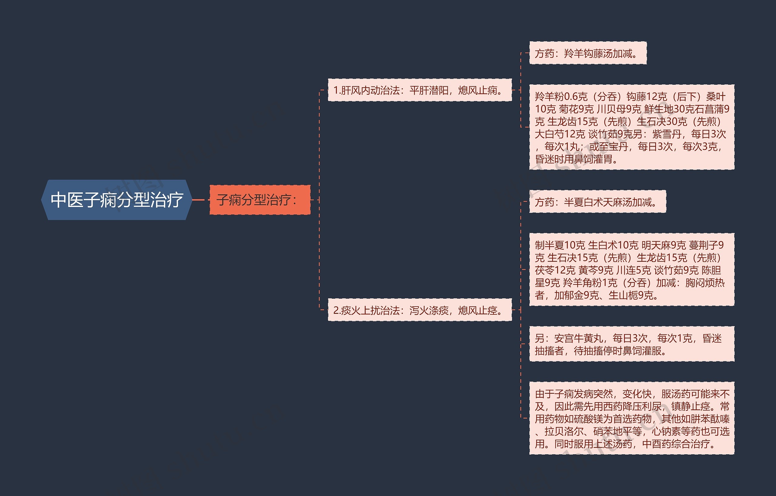 中医子痫分型治疗思维导图