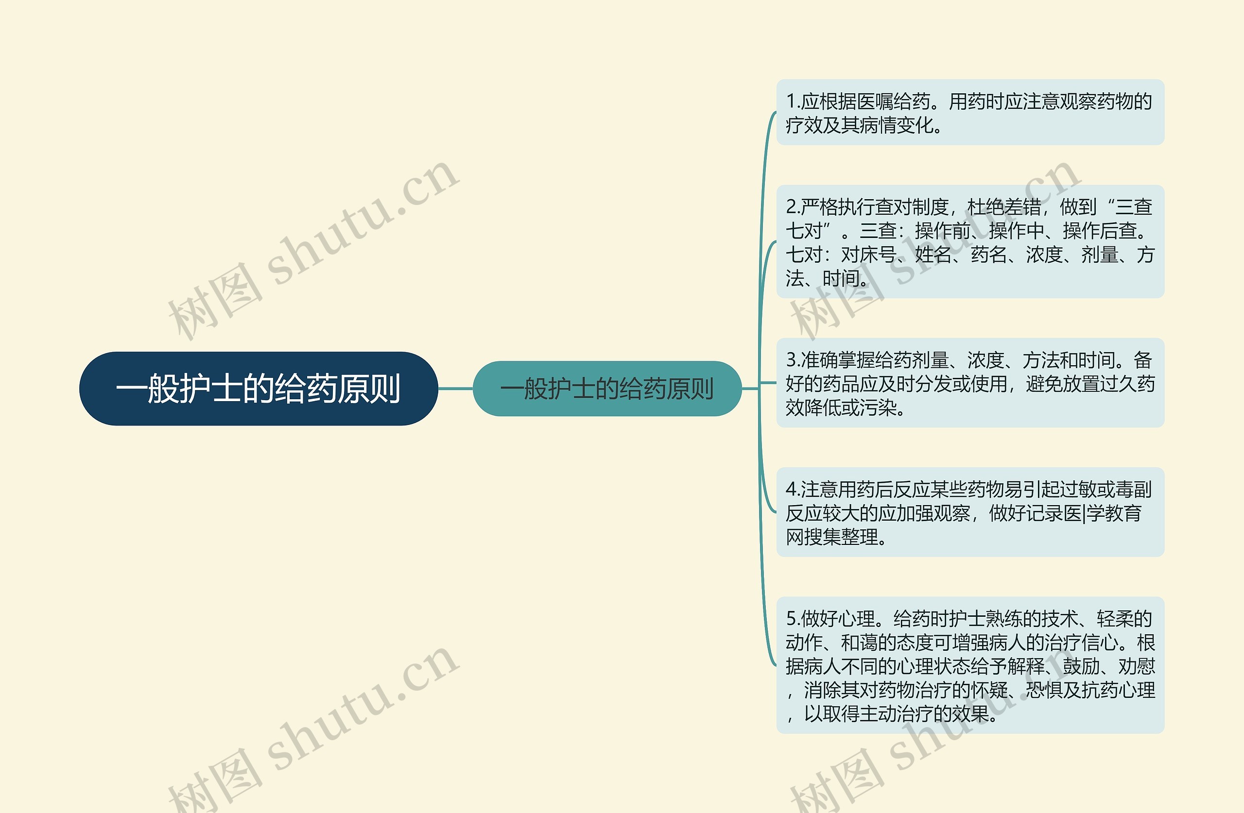 一般护士的给药原则思维导图