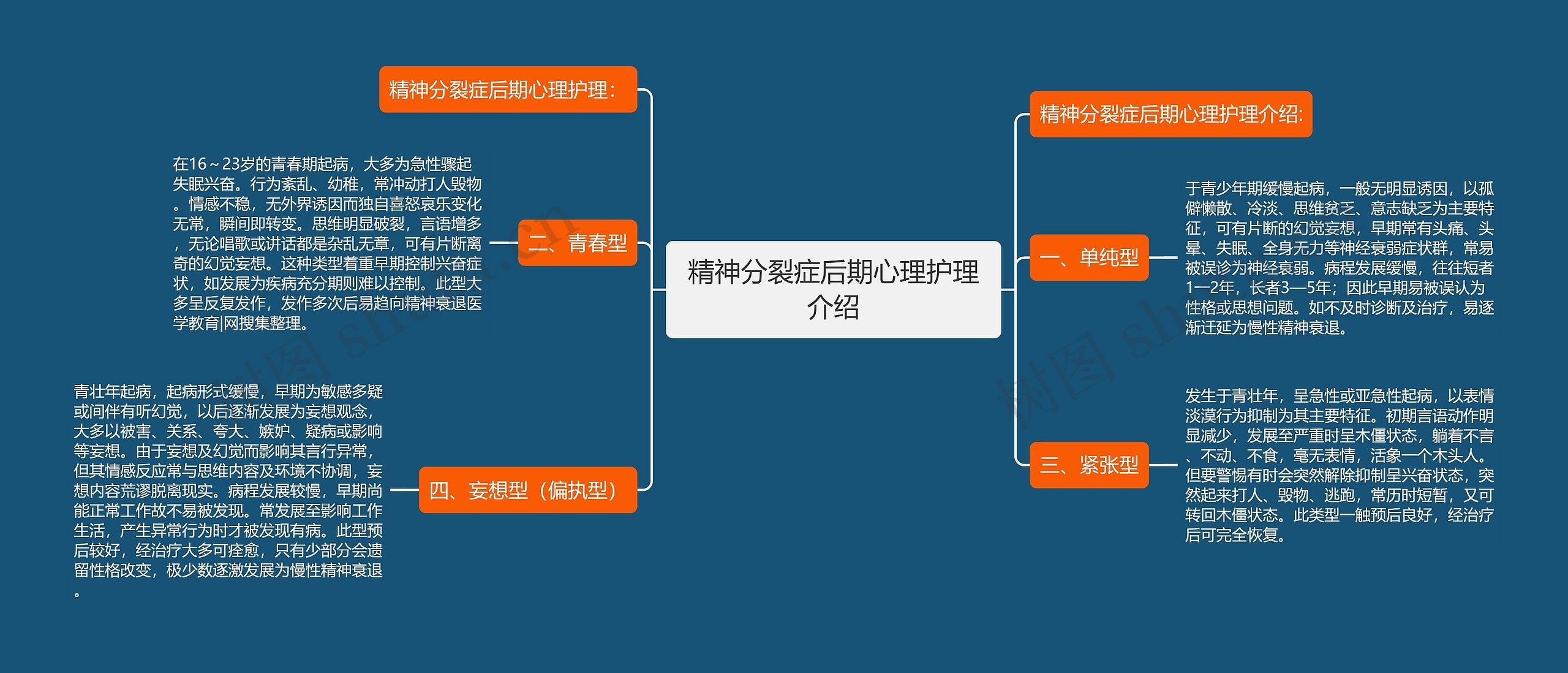 精神分裂症后期心理护理介绍思维导图