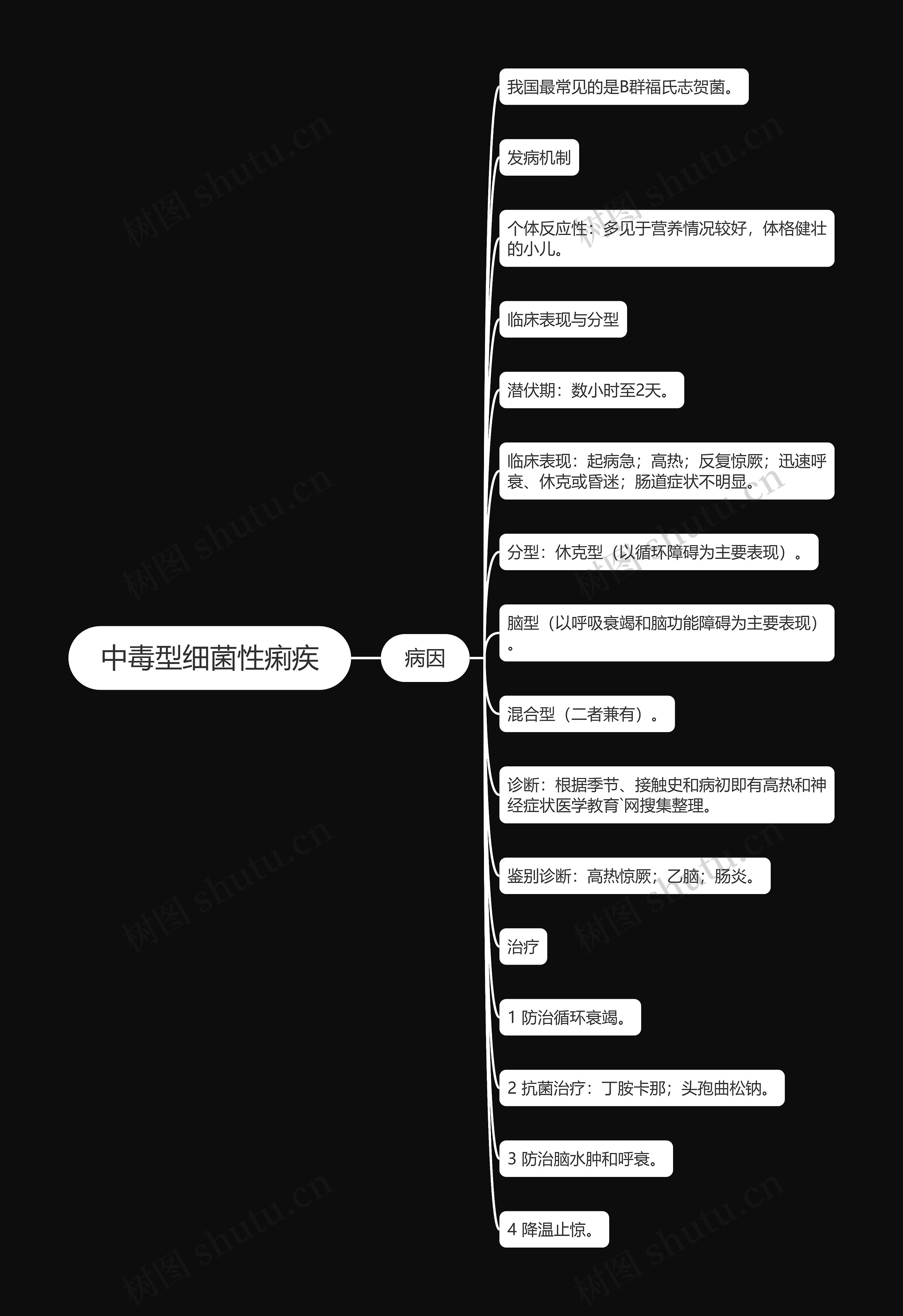 中毒型细菌性痢疾思维导图