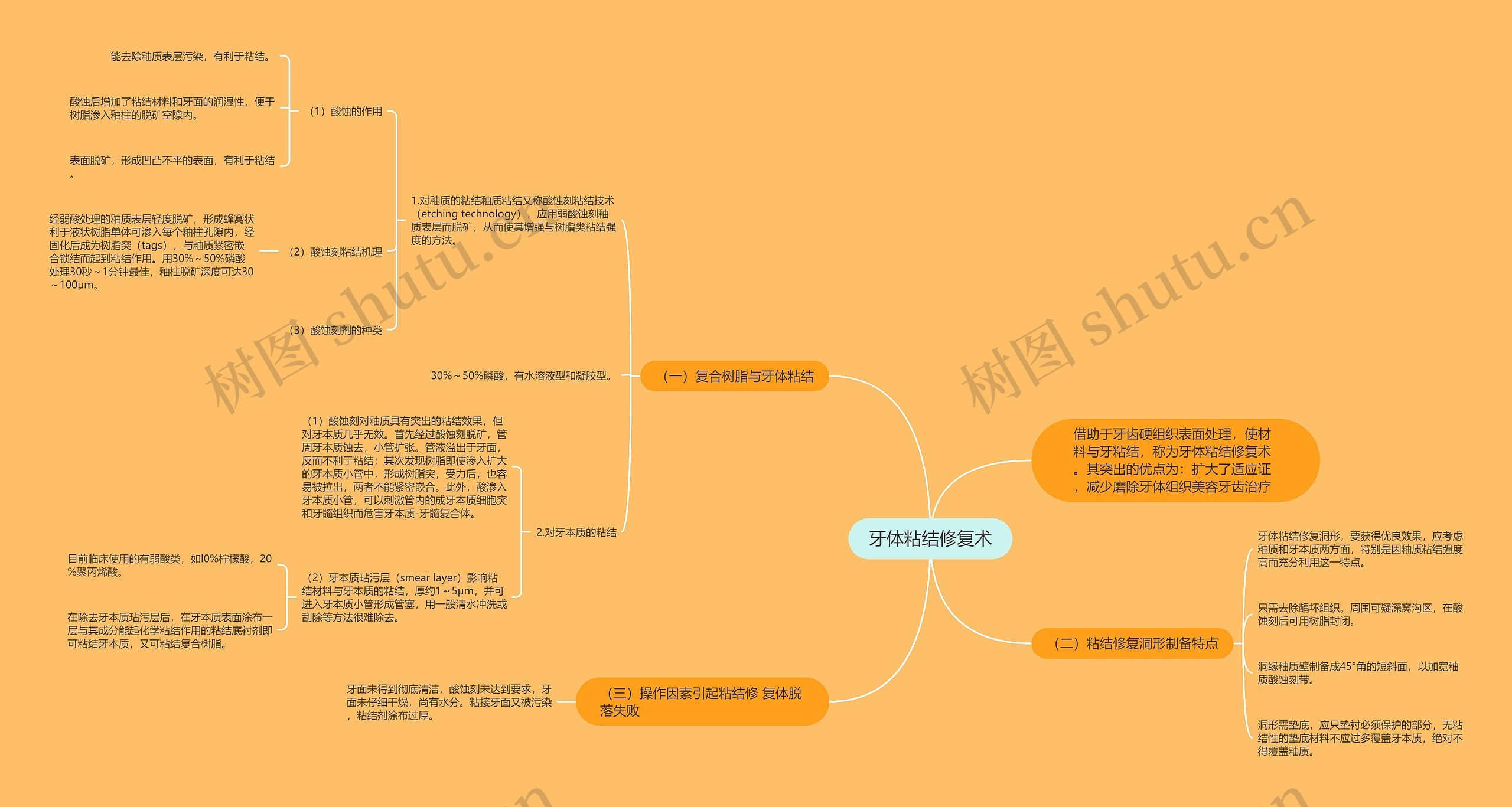 牙体粘结修复术思维导图