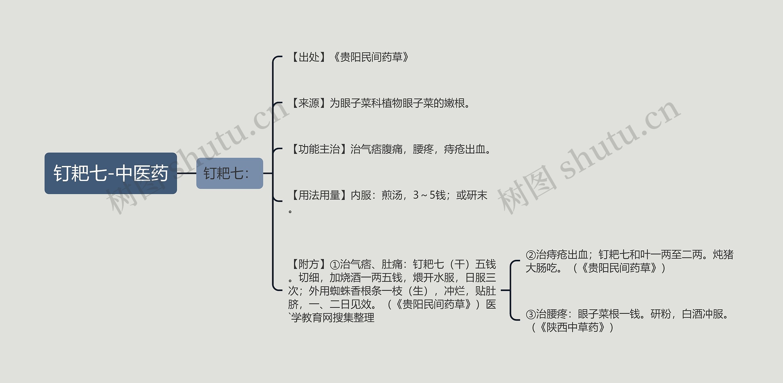 钉耙七-中医药思维导图