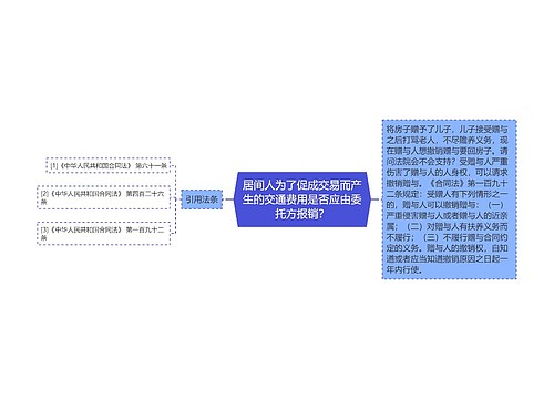 居间人为了促成交易而产生的交通费用是否应由委托方报销？