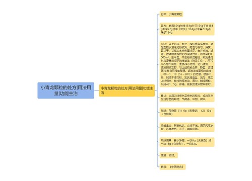 小青龙颗粒的处方|用法用量|功能主治