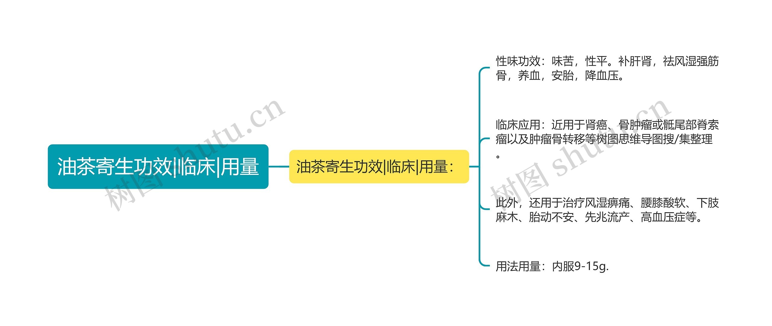 油茶寄生功效|临床|用量思维导图