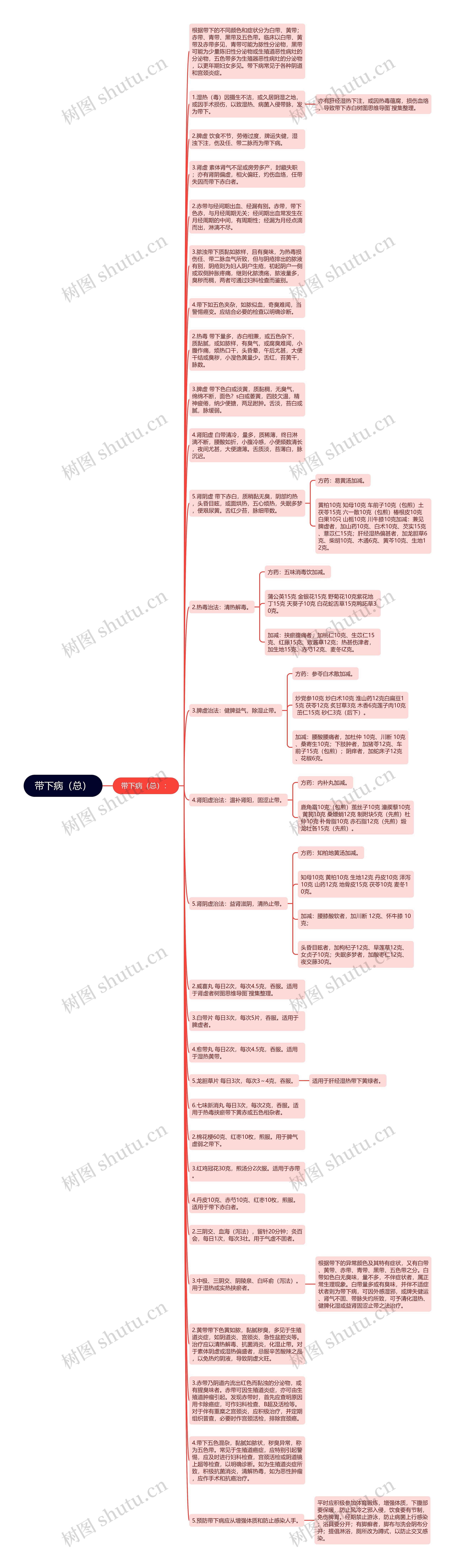 带下病（总）思维导图