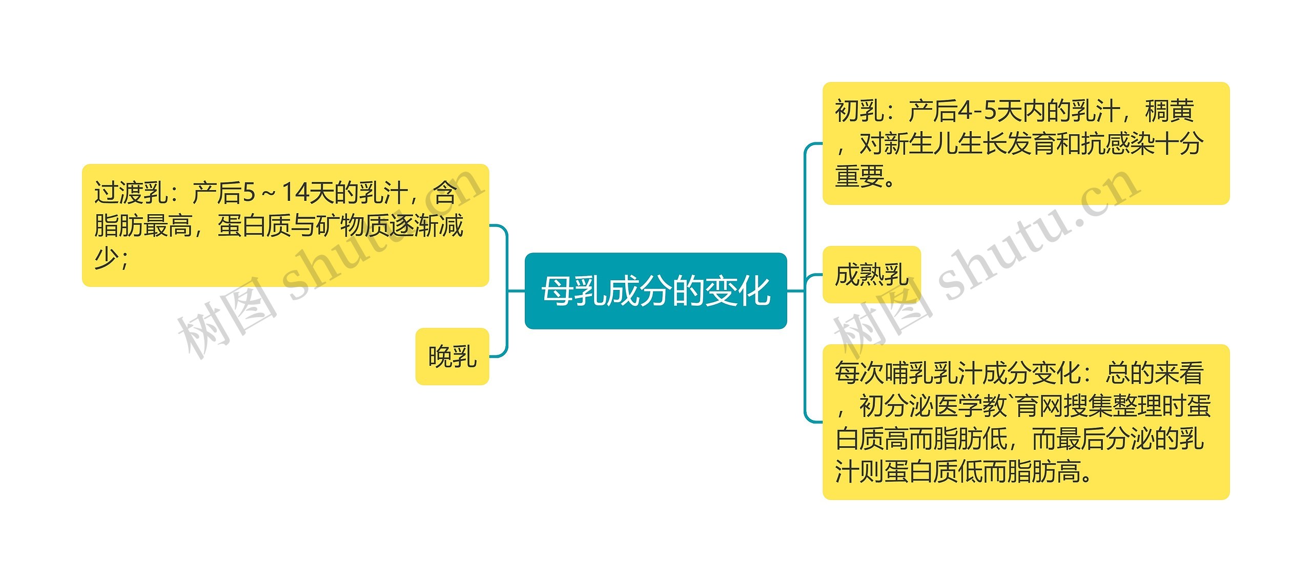 母乳成分的变化思维导图