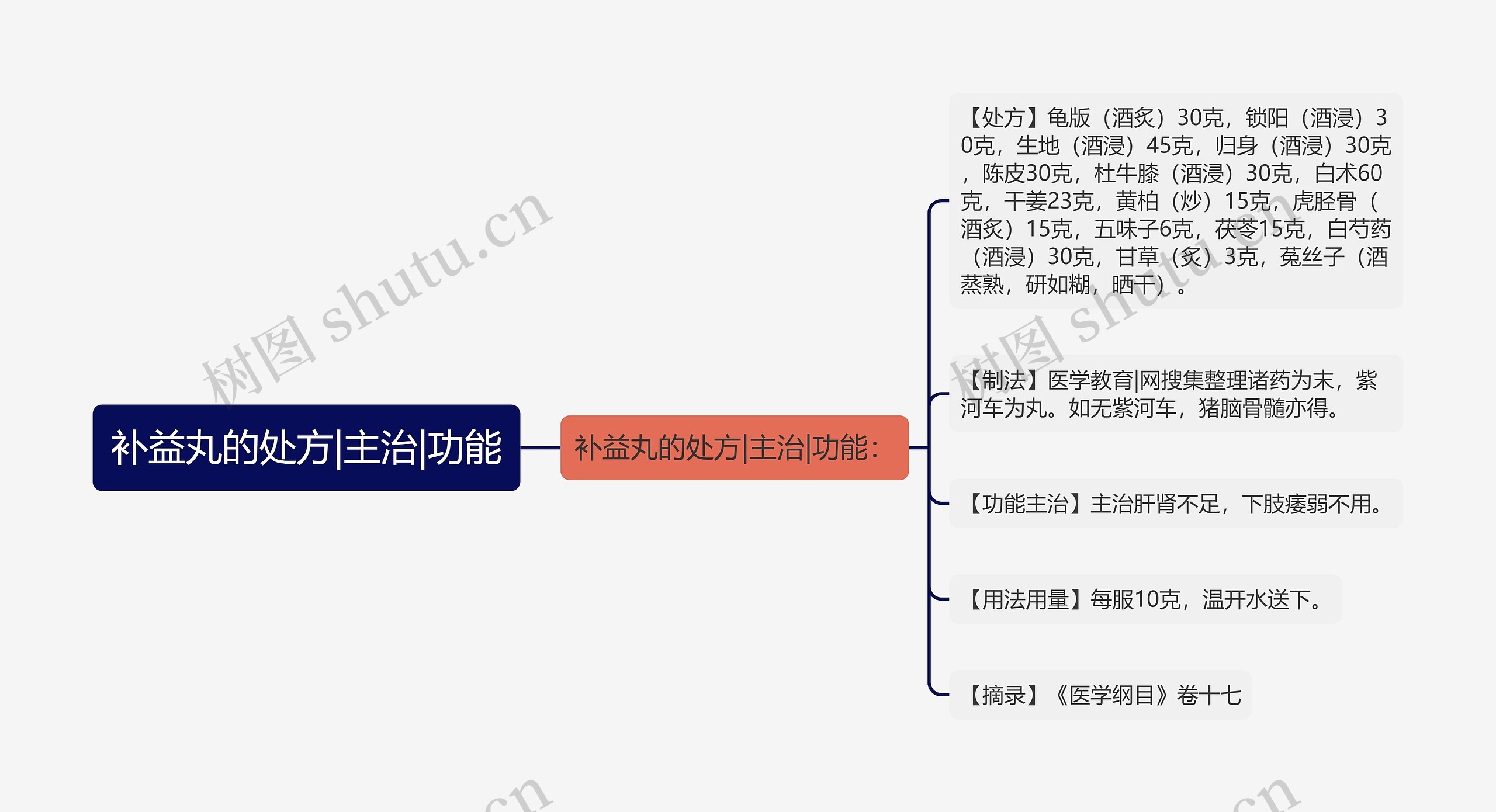 补益丸的处方|主治|功能思维导图