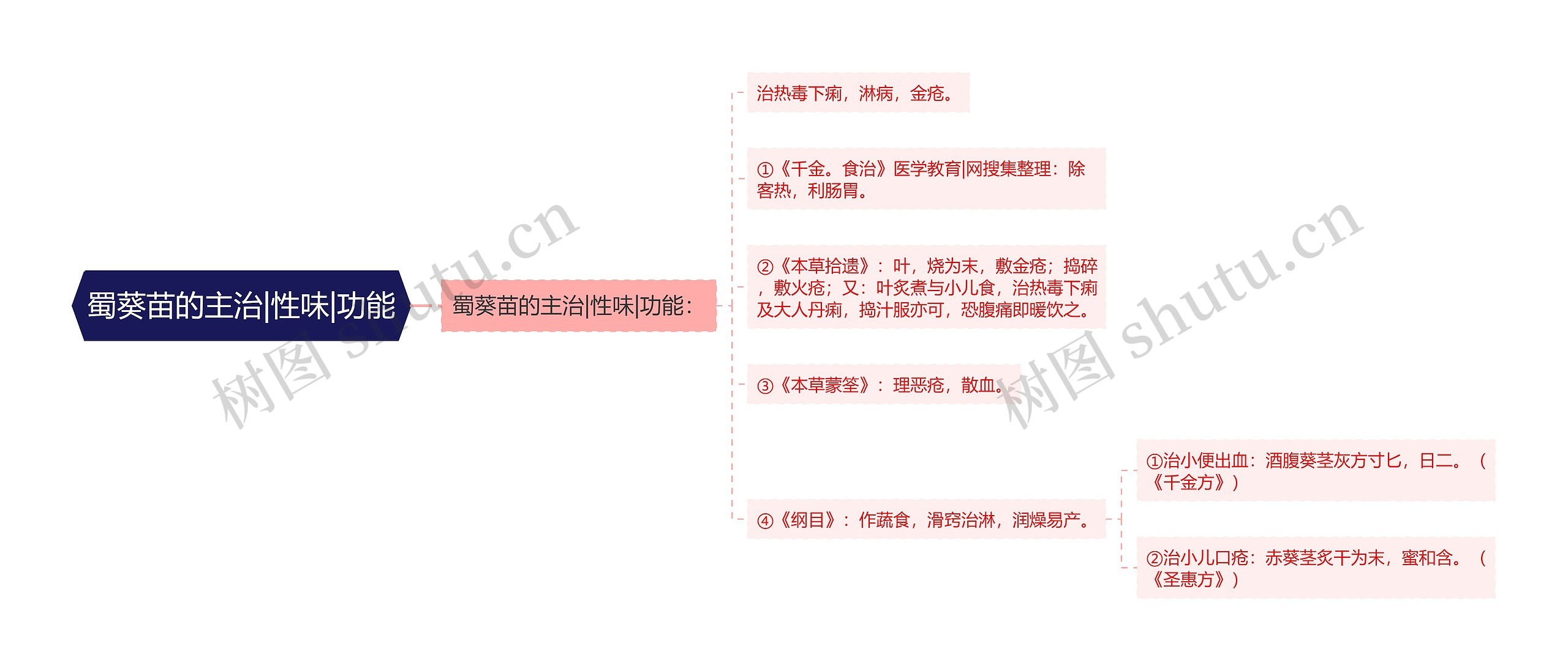 蜀葵苗的主治|性味|功能思维导图