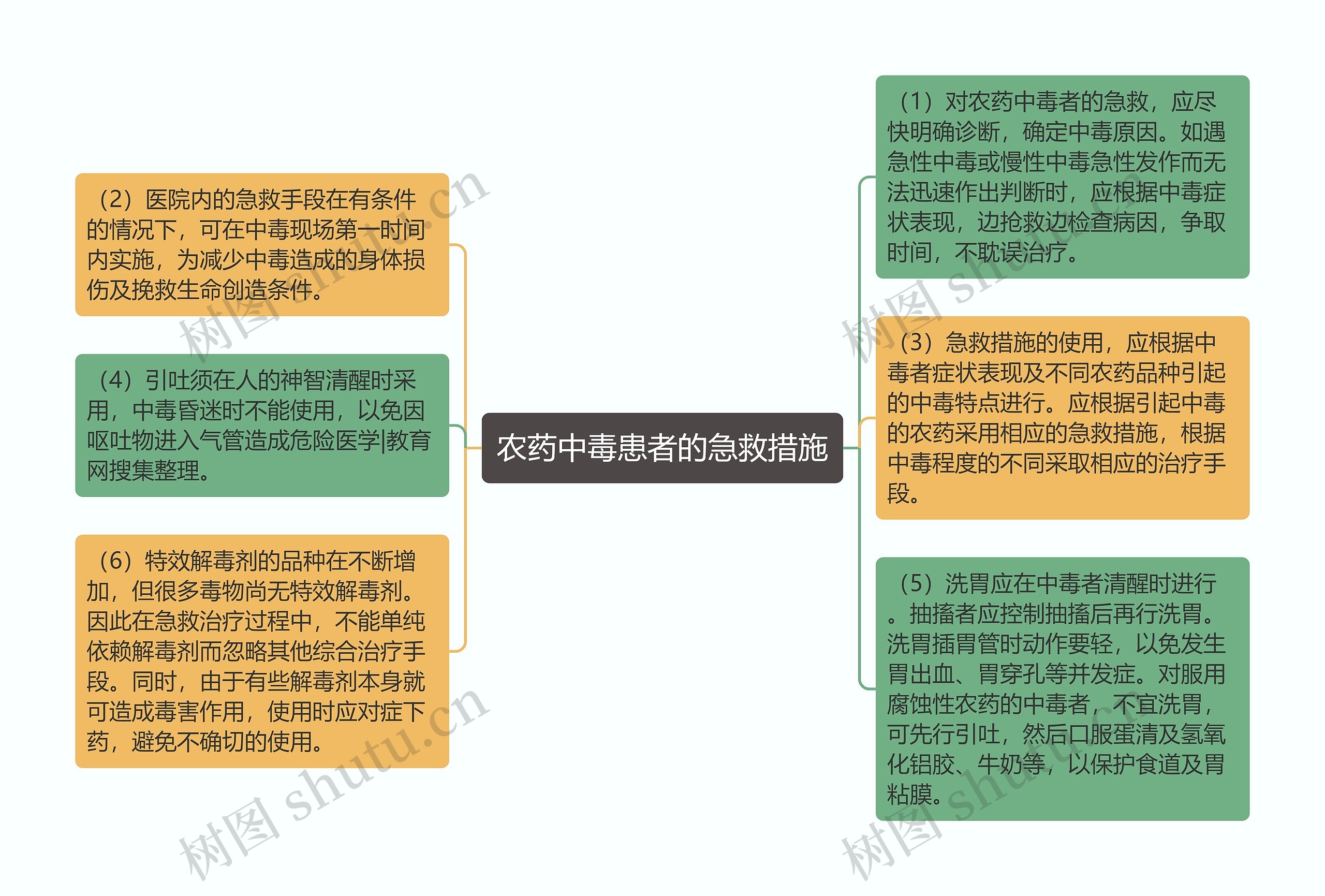 农药中毒患者的急救措施思维导图