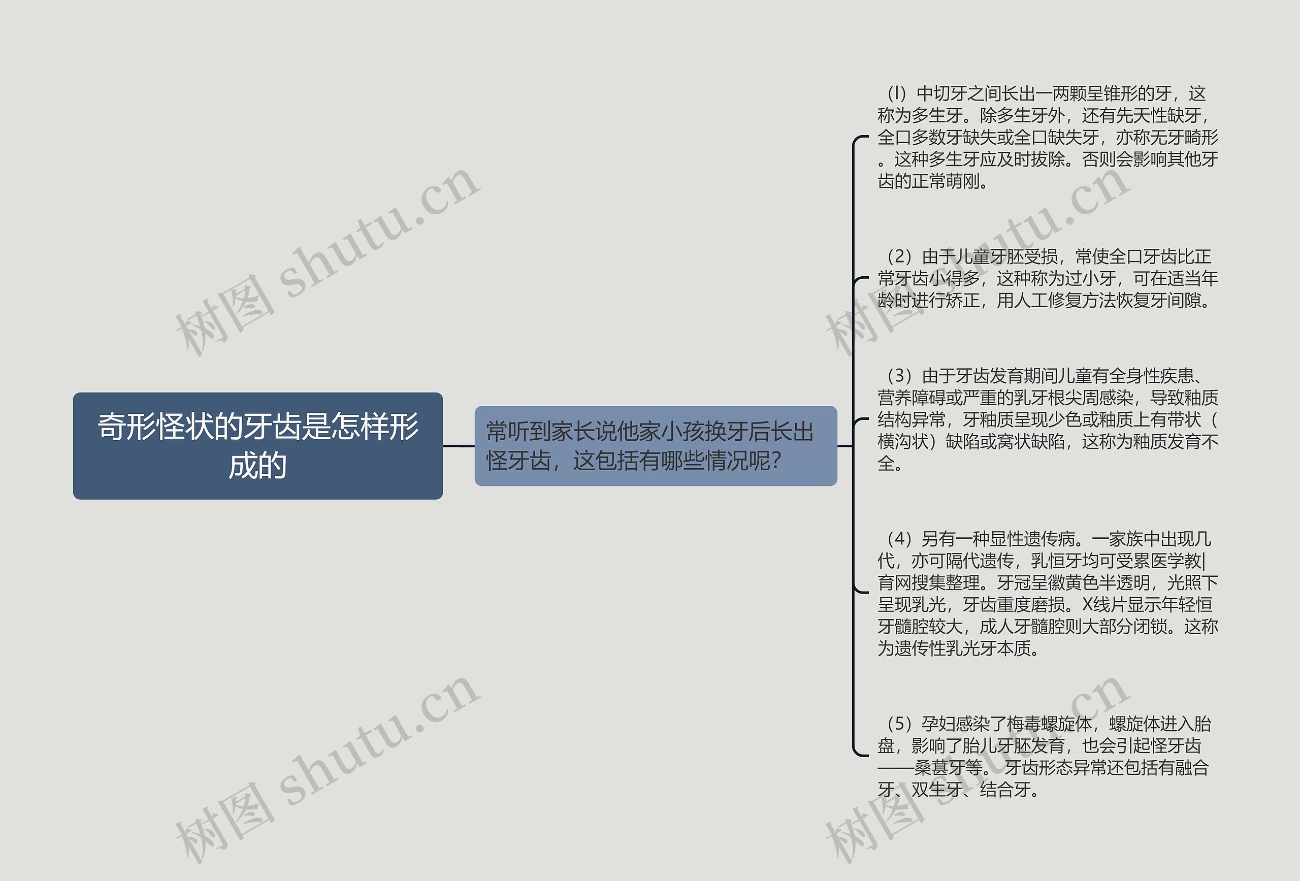 奇形怪状的牙齿是怎样形成的思维导图