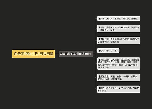 白云花根的主治|用法用量