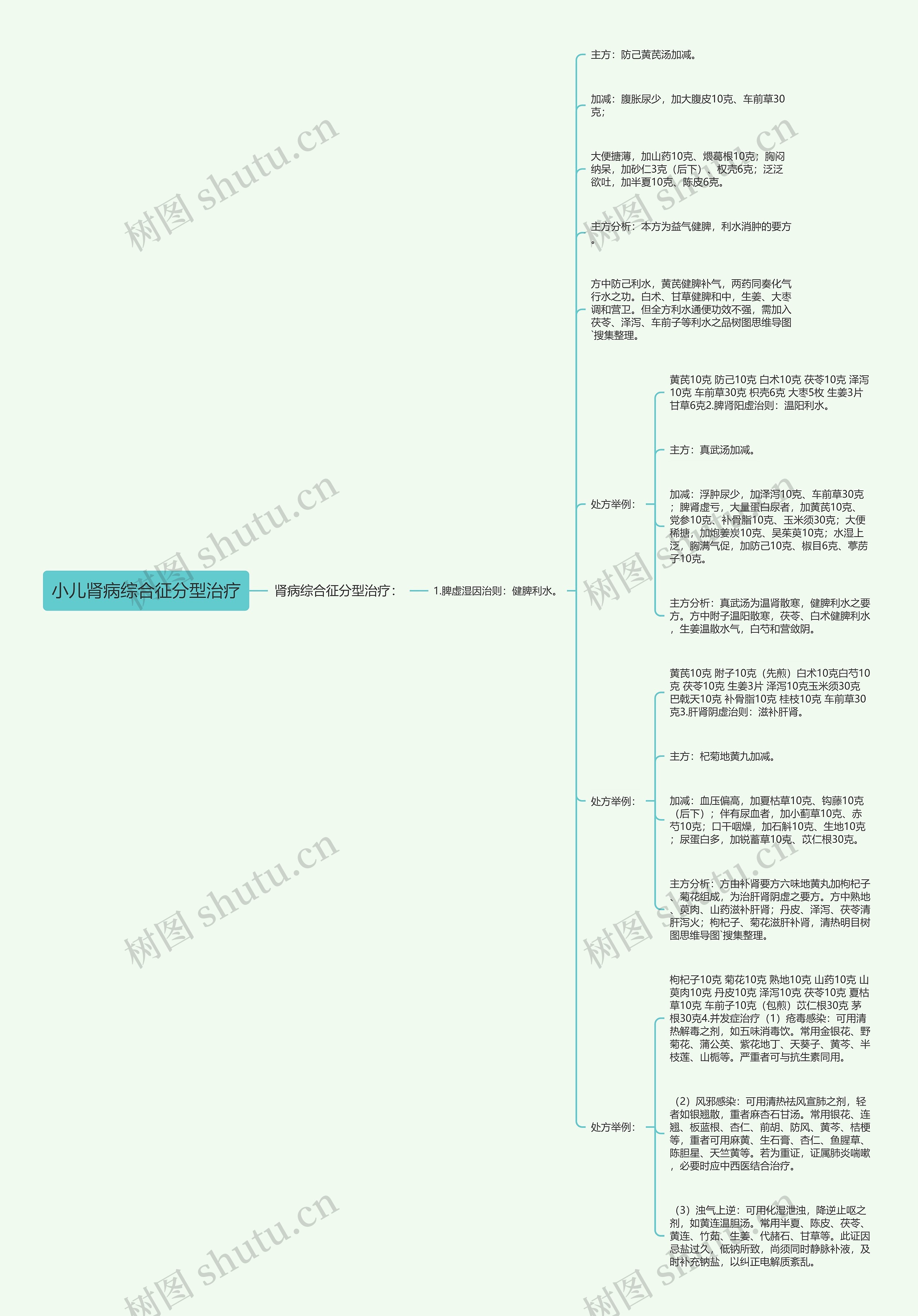小儿肾病综合征分型治疗思维导图