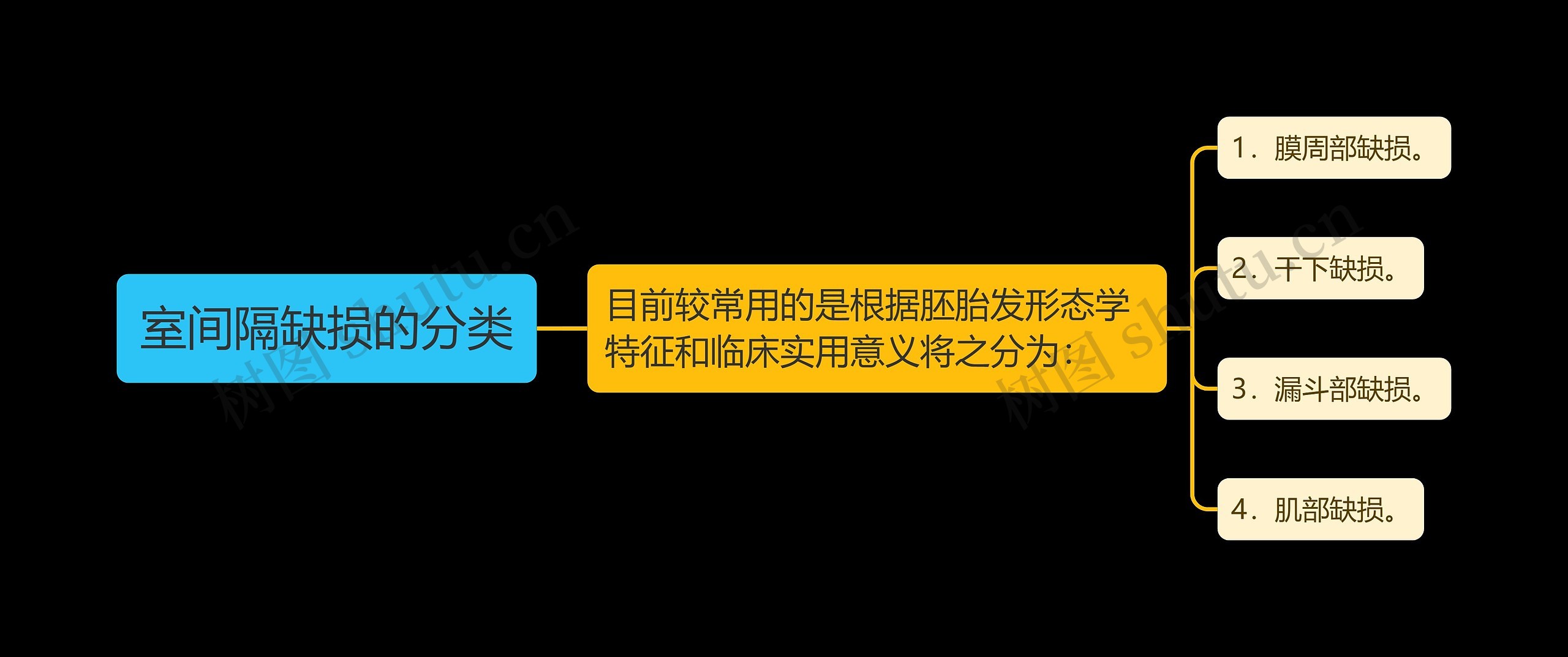 室间隔缺损的分类思维导图