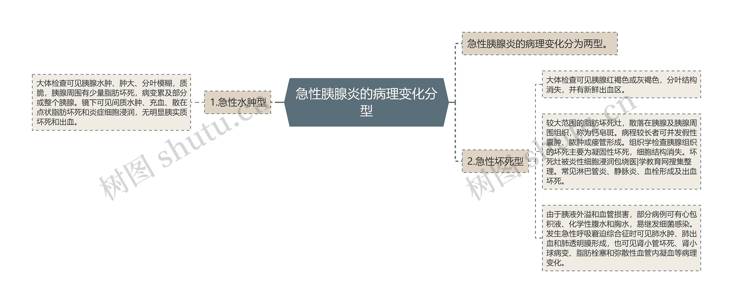 急性胰腺炎的病理变化分型思维导图