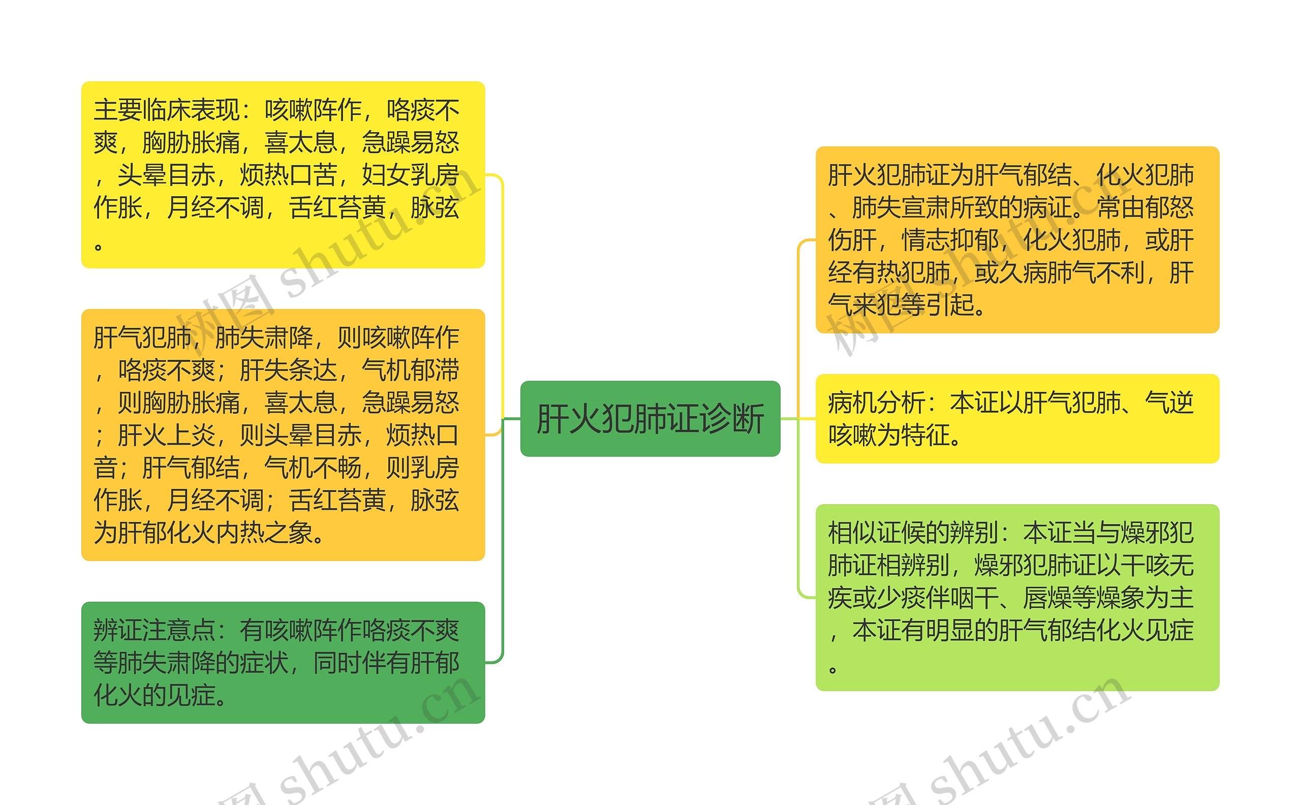 肝火犯肺证诊断思维导图