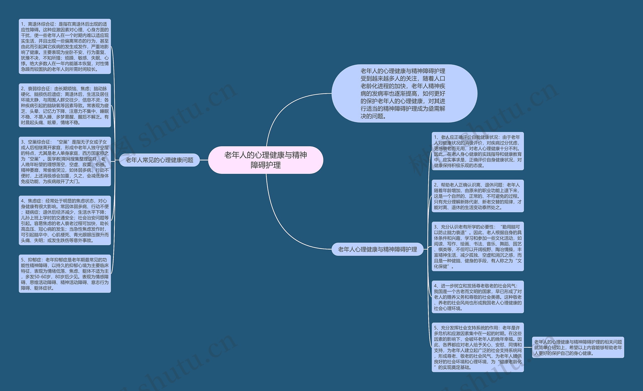 老年人的心理健康与精神障碍护理思维导图