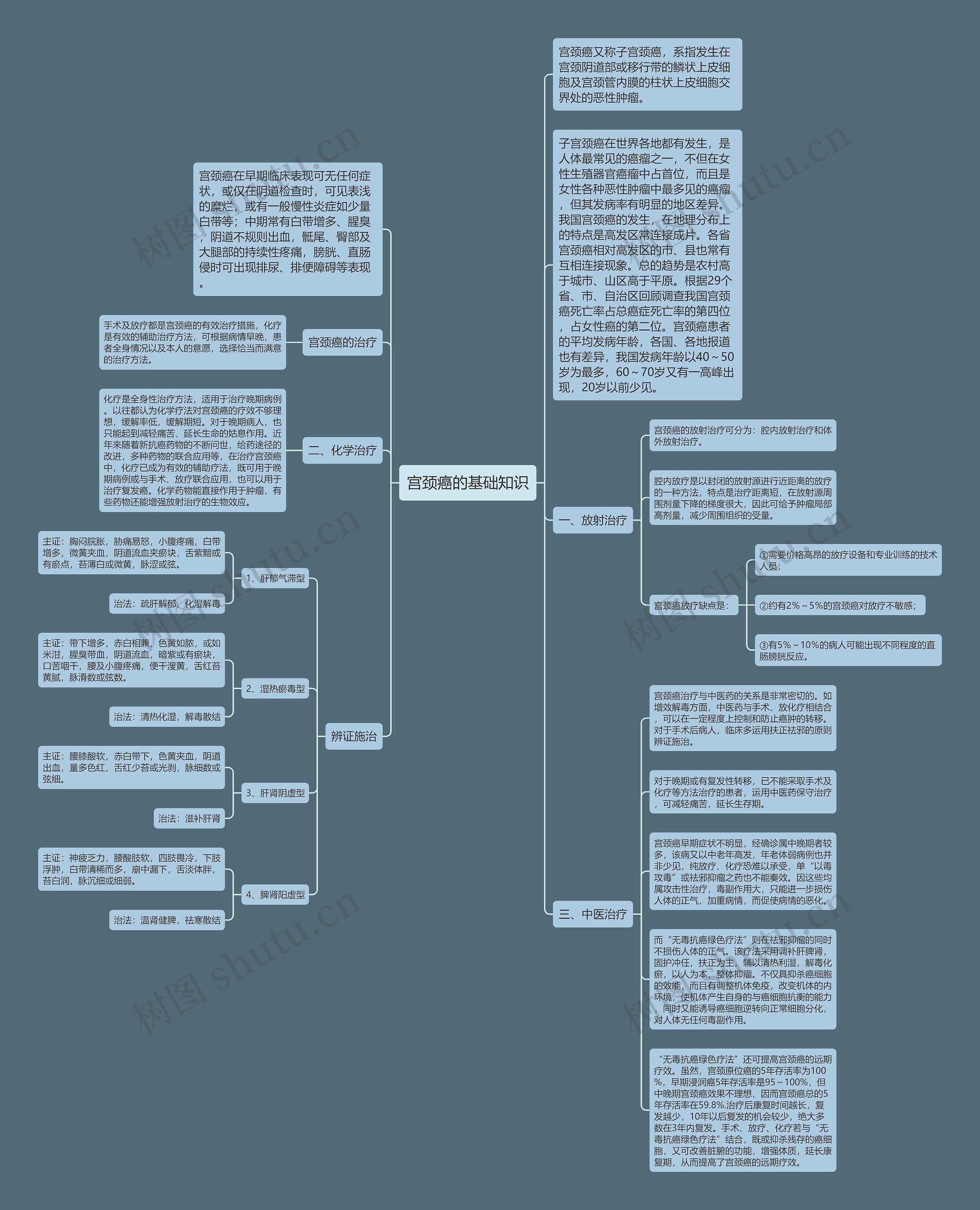 宫颈癌的基础知识思维导图