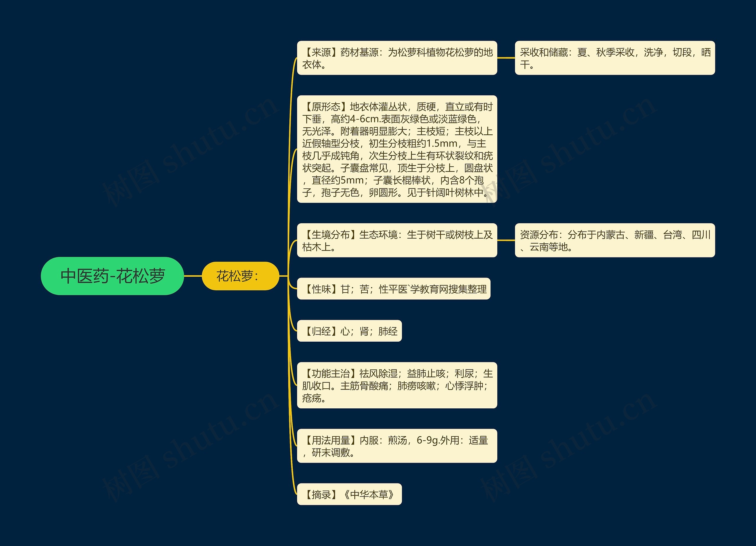 中医药-花松萝思维导图