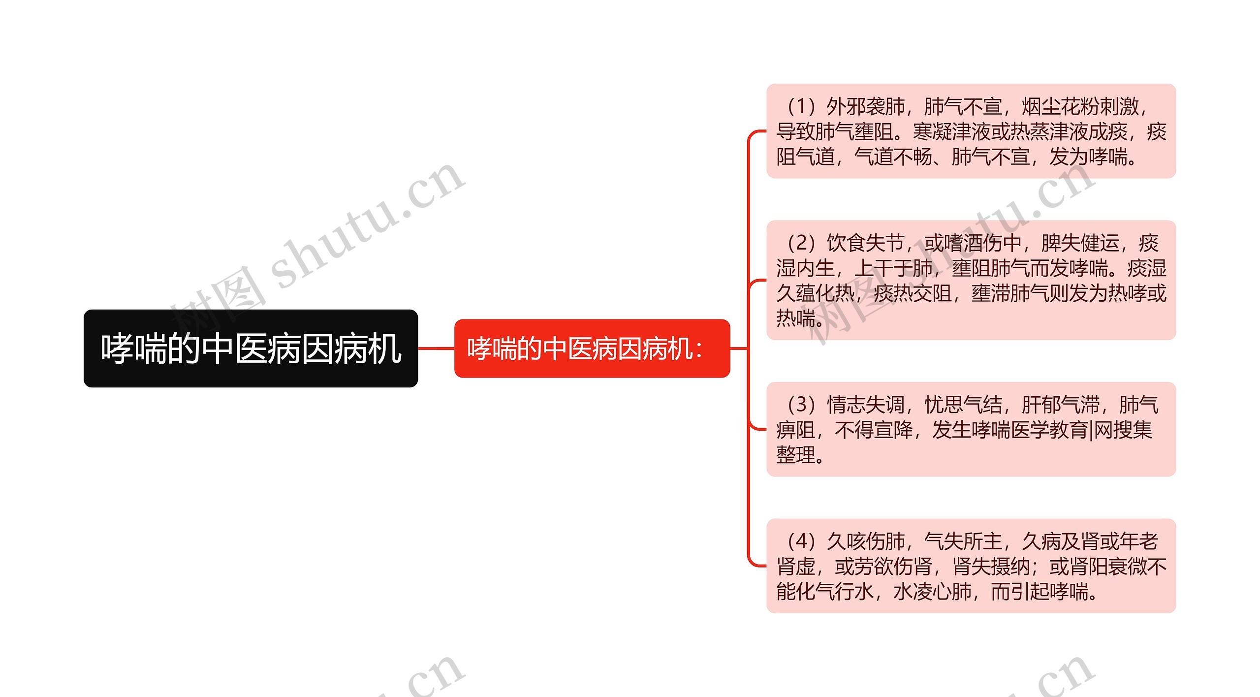 哮喘的中医病因病机思维导图