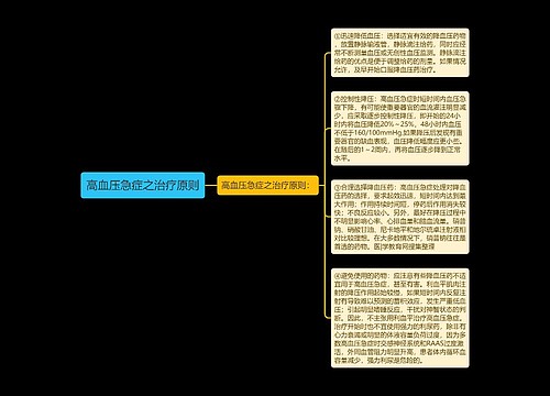 高血压急症之治疗原则