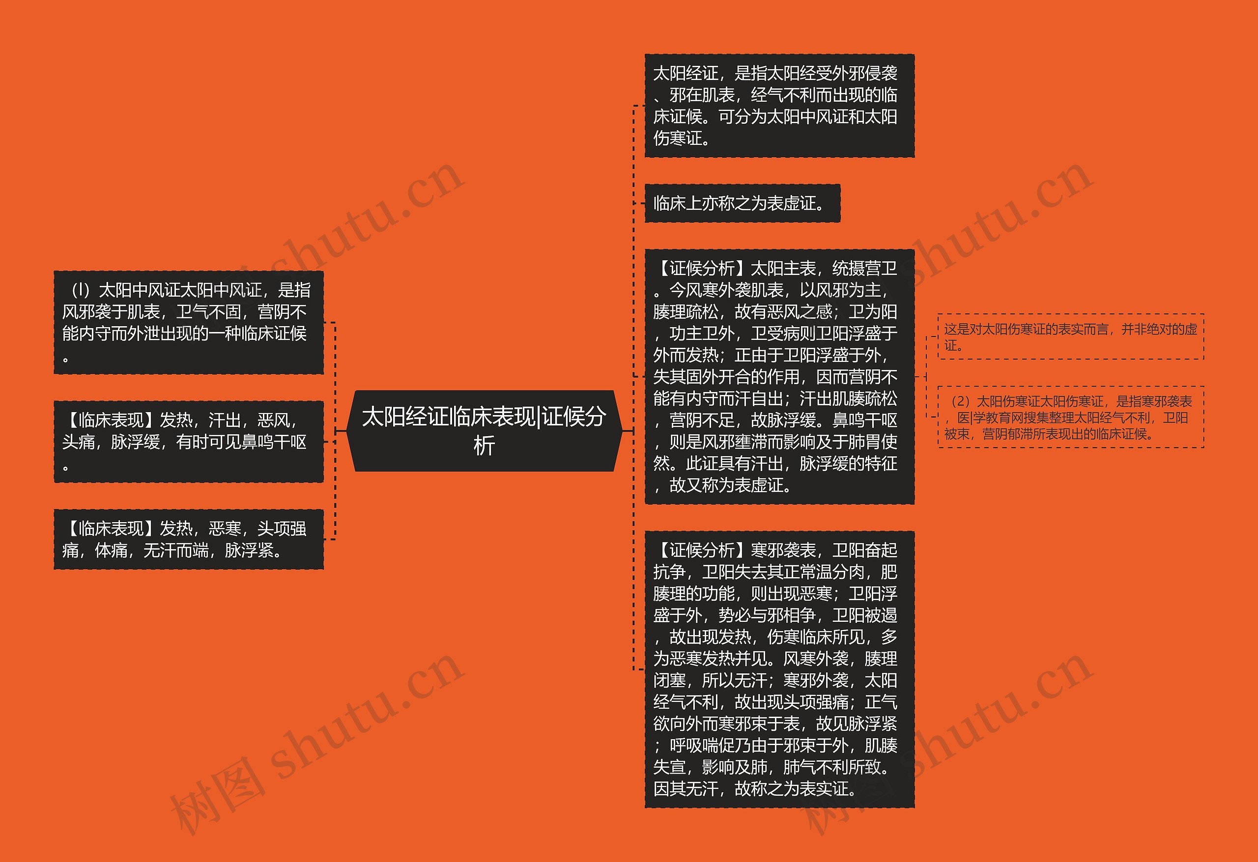 太阳经证临床表现|证候分析思维导图