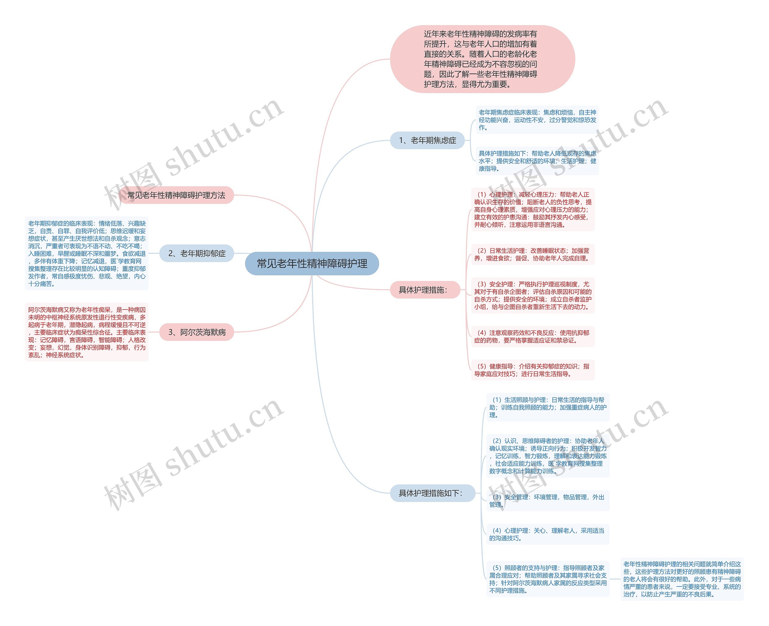 常见老年性精神障碍护理思维导图
