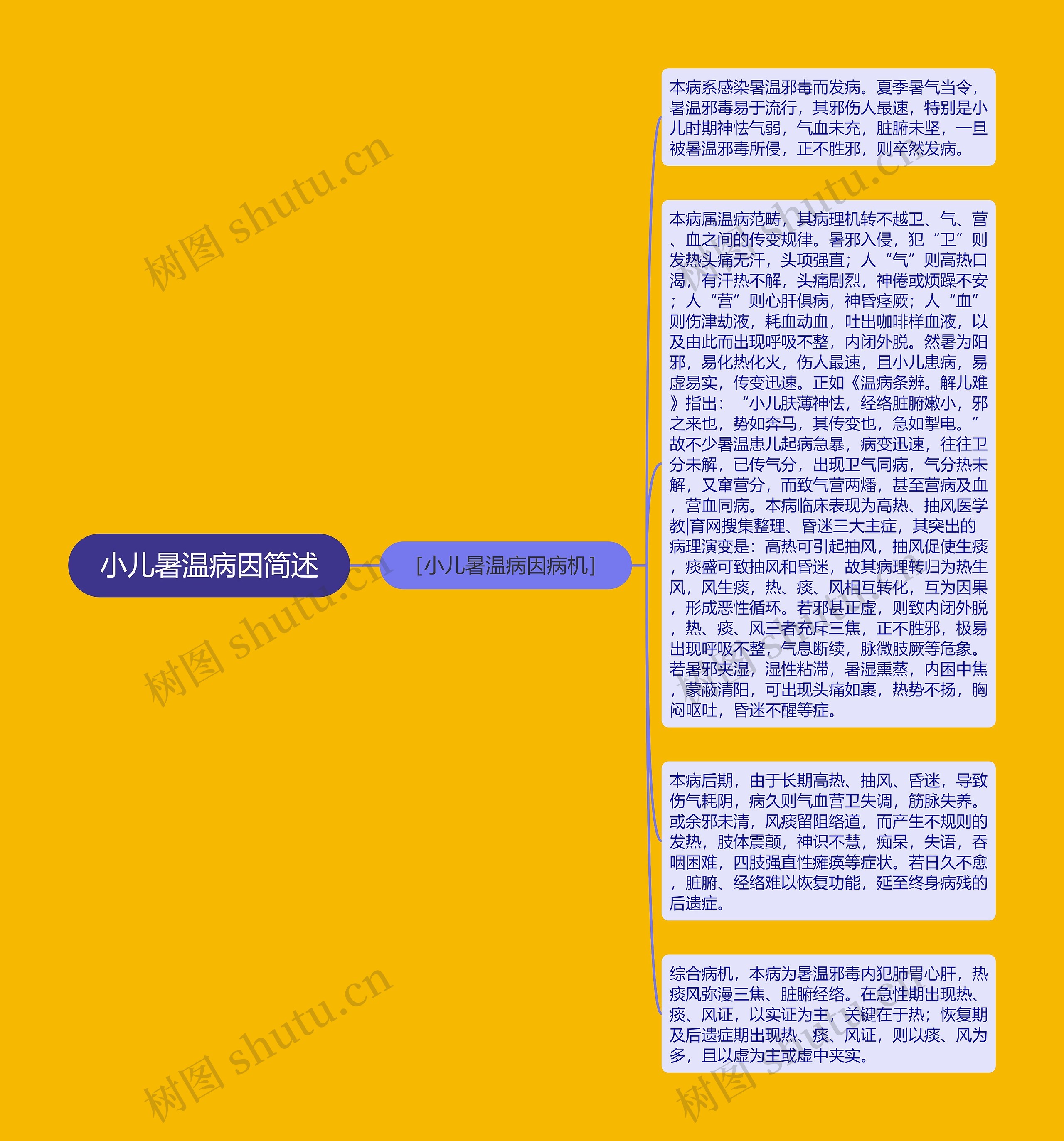 小儿暑温病因简述思维导图高清图 小儿暑温病因简述思维导图