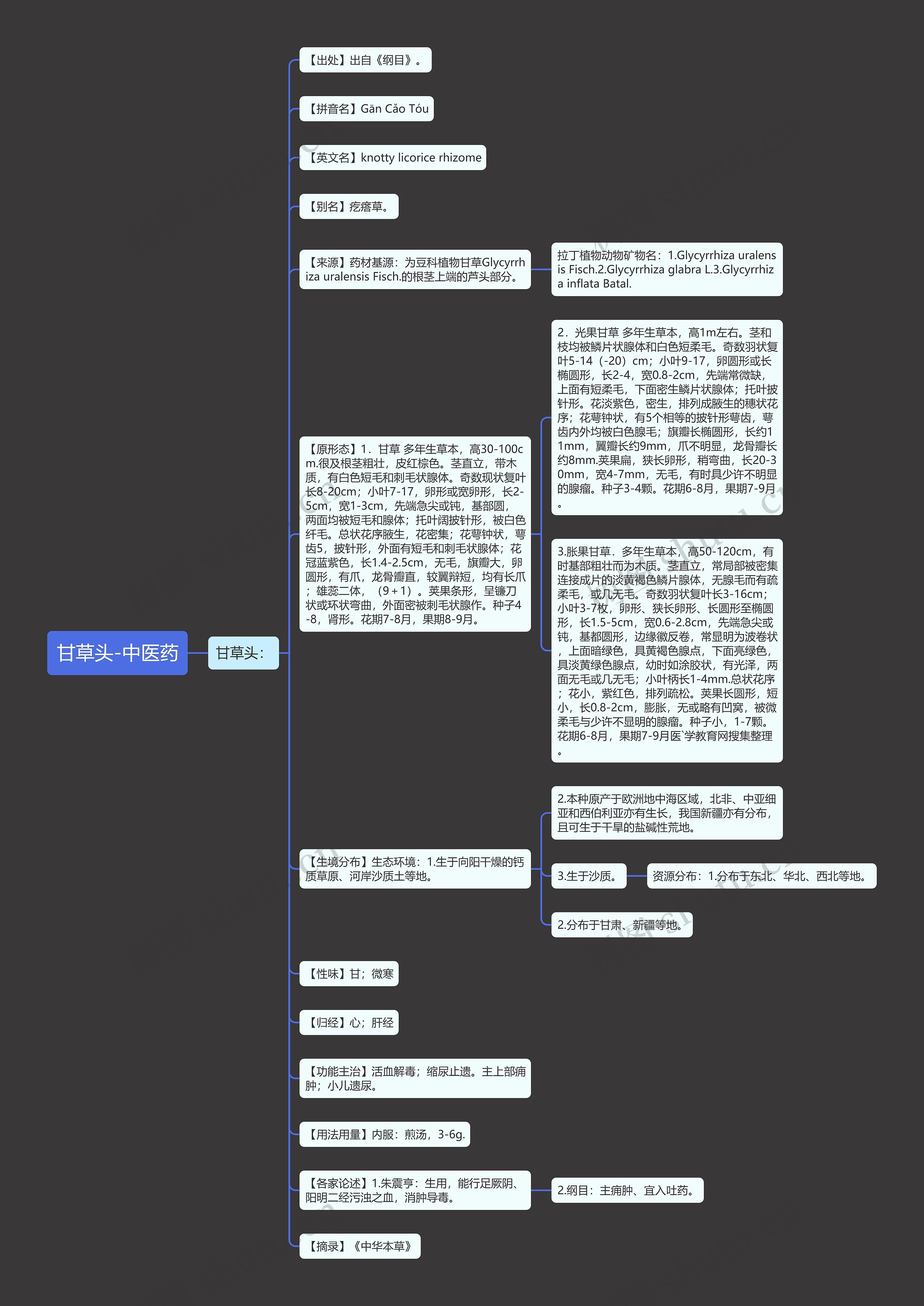 甘草头-中医药思维导图