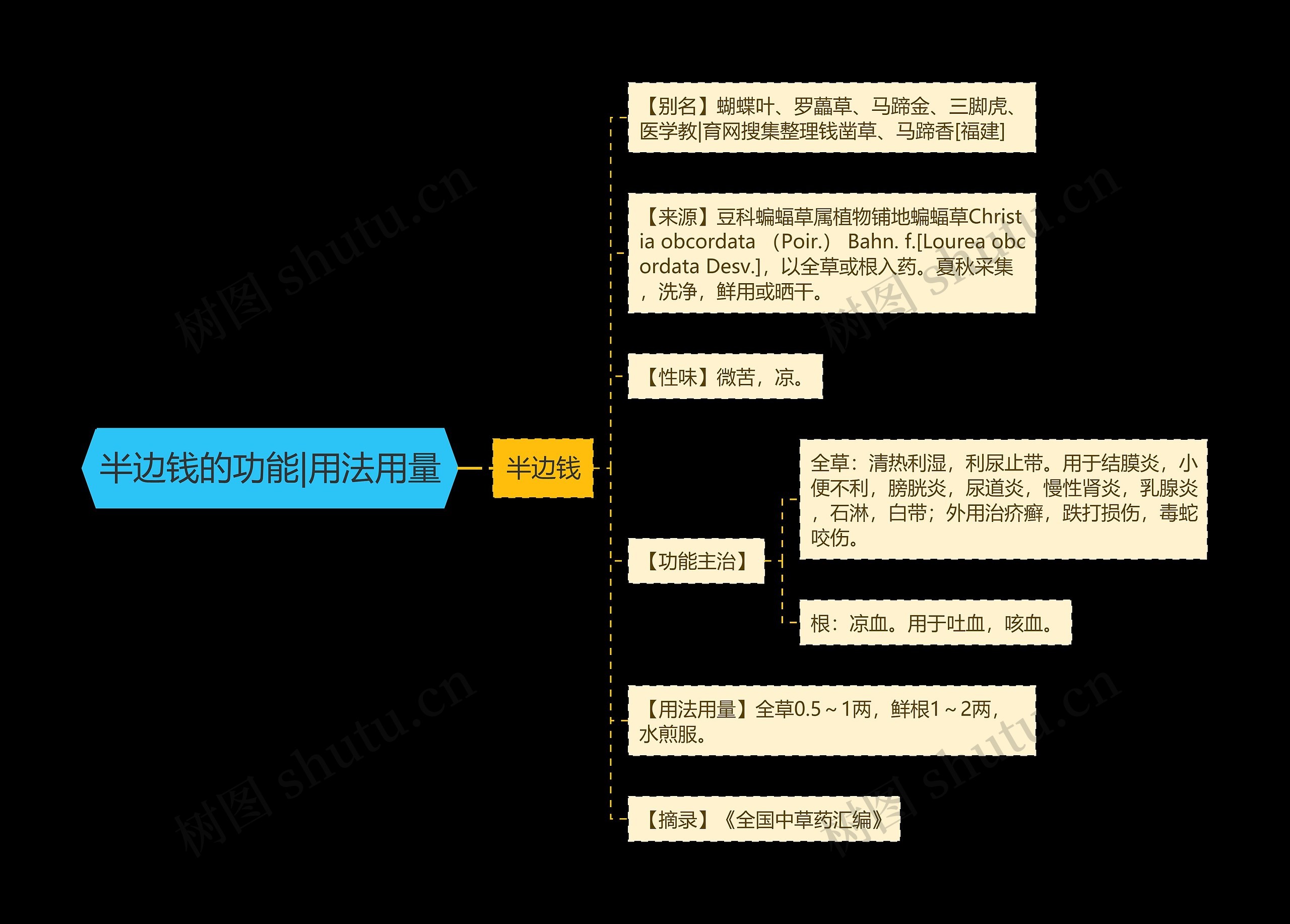 半边钱的功能|用法用量思维导图