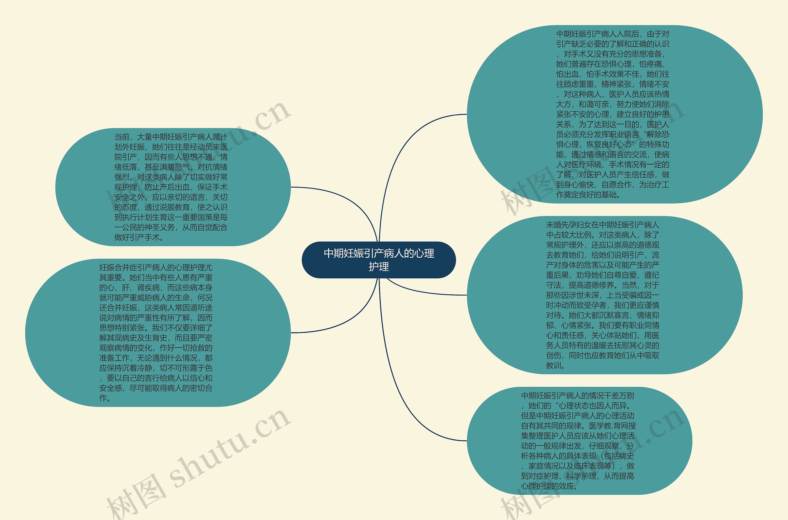 中期妊娠引产病人的心理护理思维导图