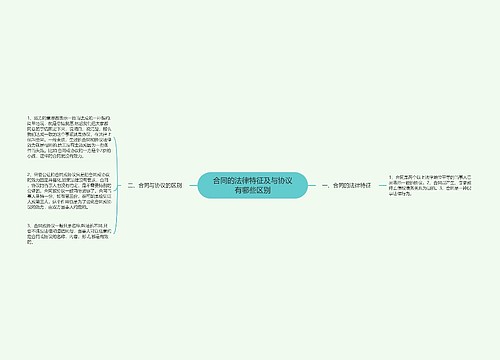 合同的法律特征及与协议有哪些区别