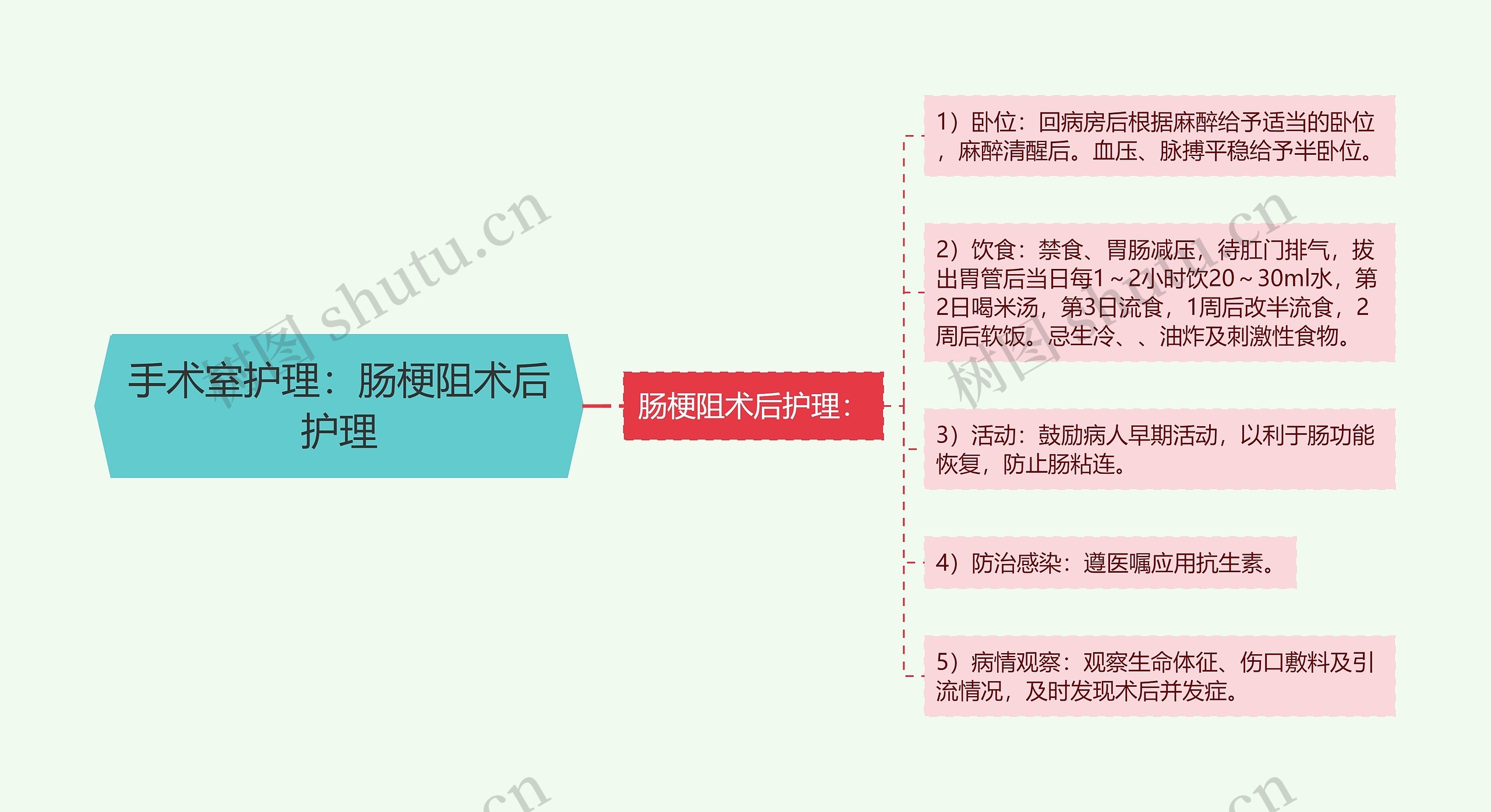 手术室护理：肠梗阻术后护理思维导图