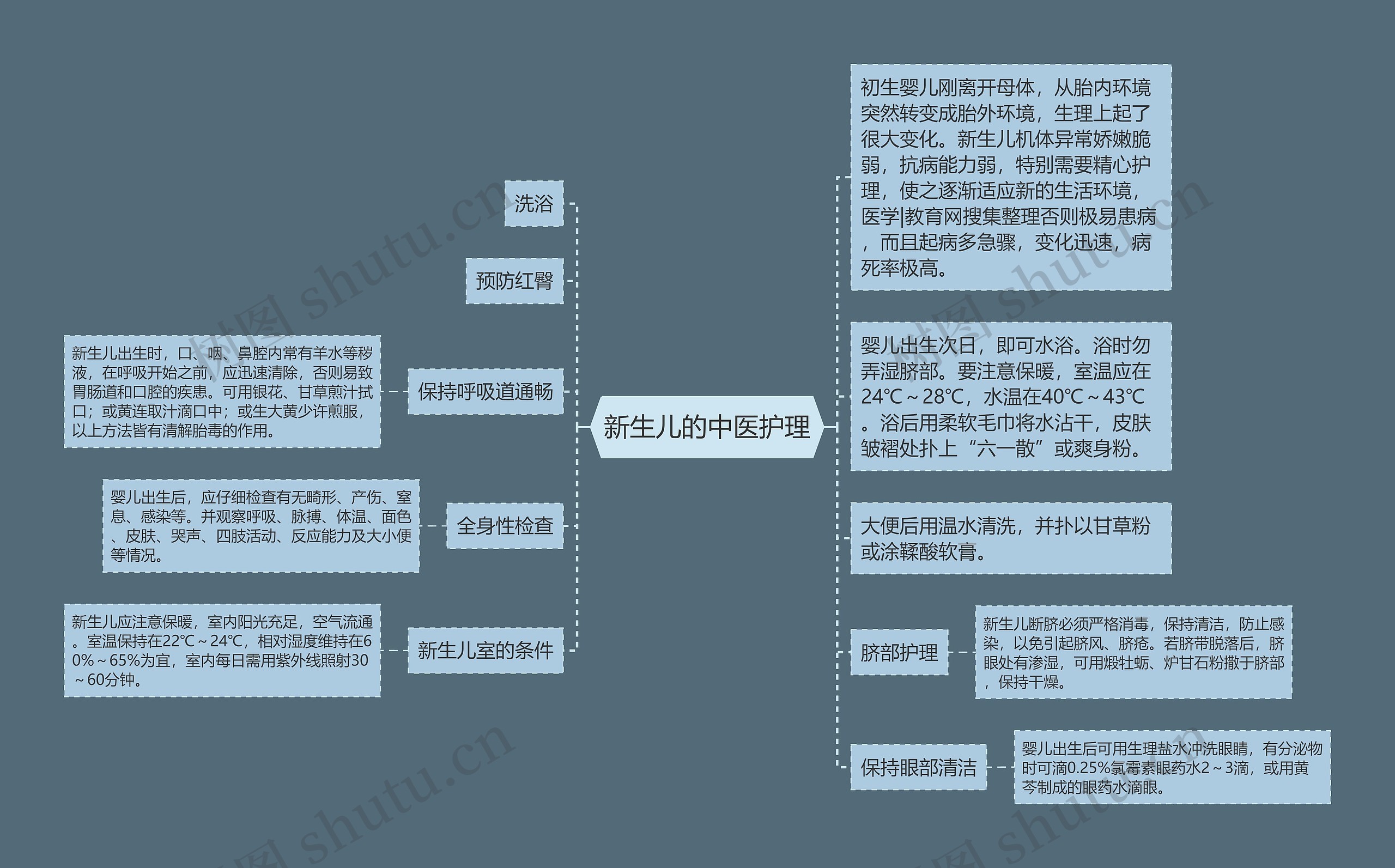 新生儿的中医护理思维导图