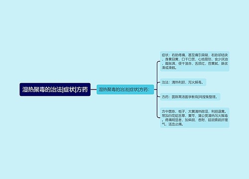 湿热聚毒的治法|症状|方药