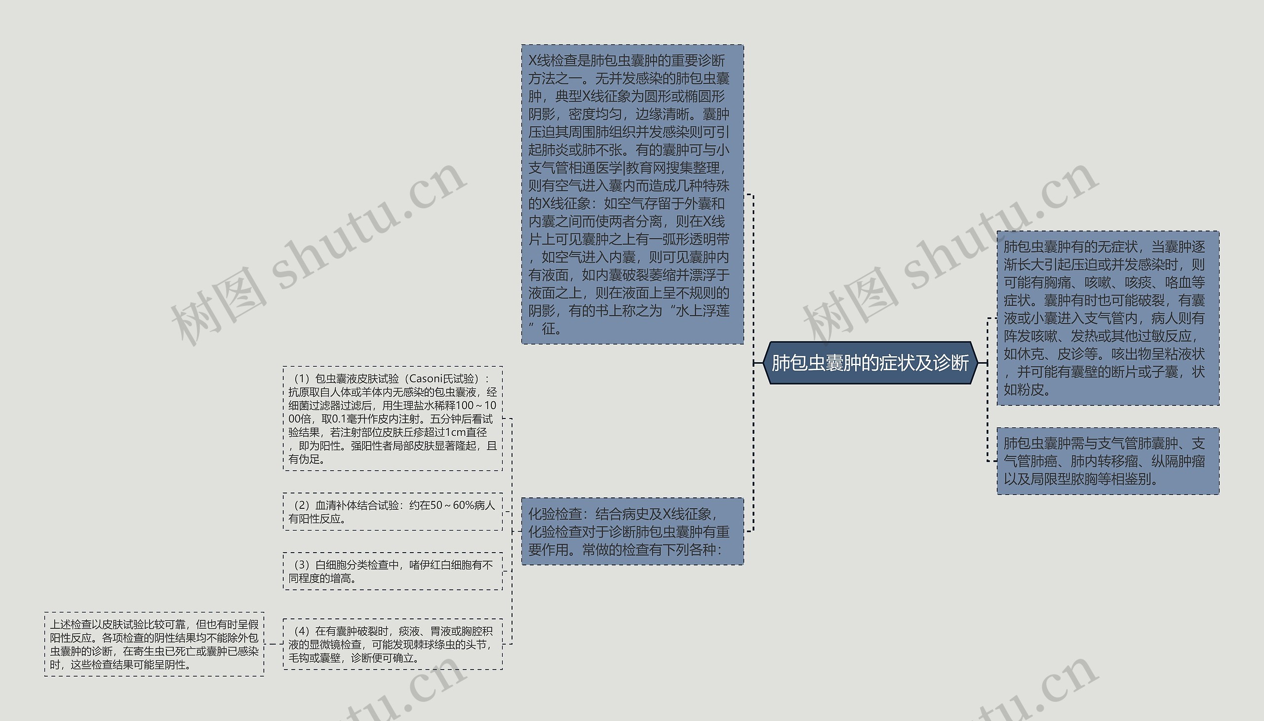 肺包虫囊肿的症状及诊断思维导图