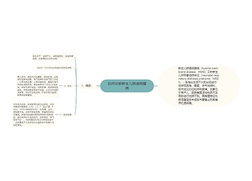 如何诊断新生儿肺透明膜病