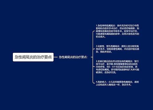 急性阑尾炎的治疗要点